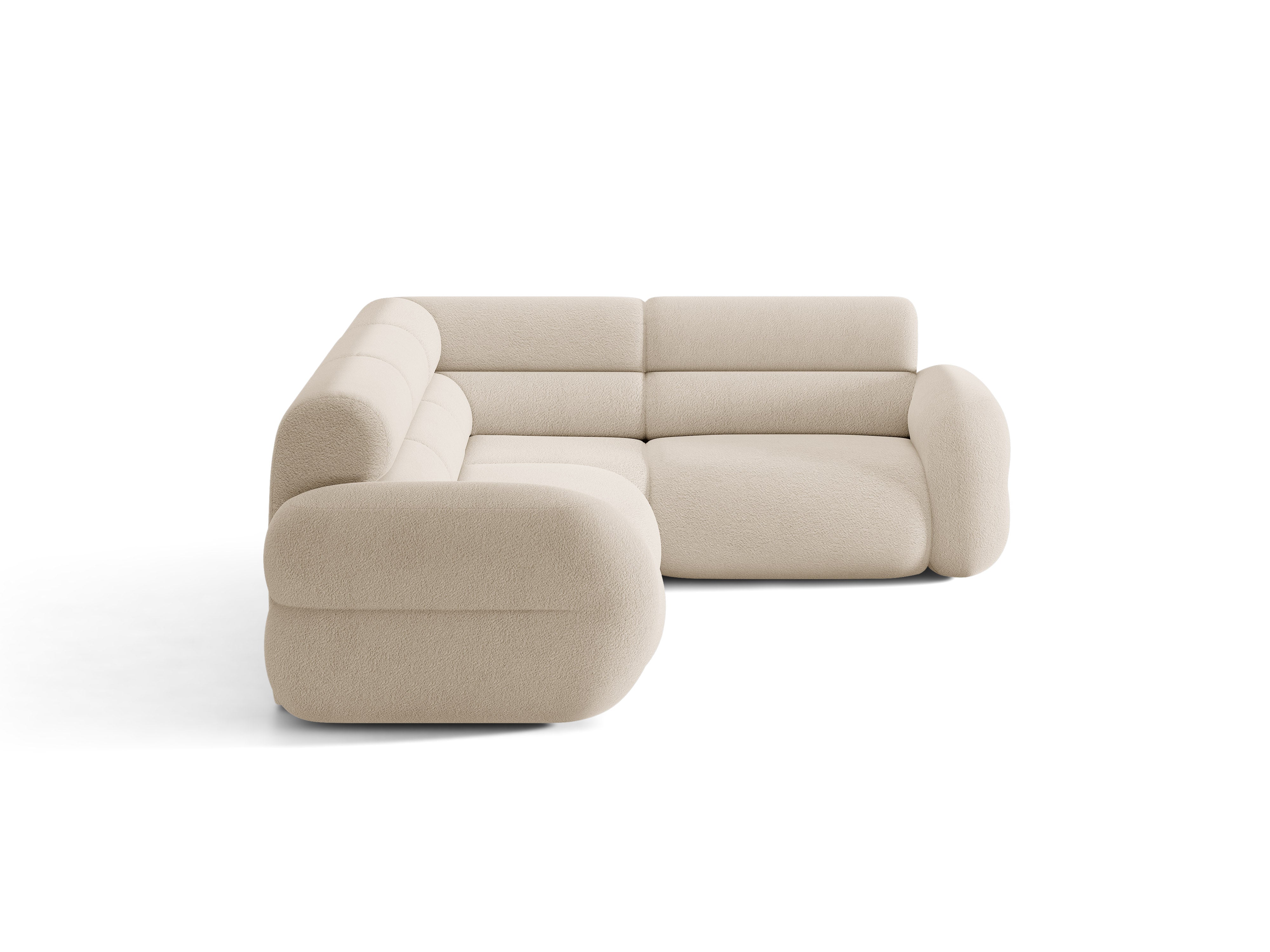 Right-facing L-shaped NEO beige boucle corner sofa