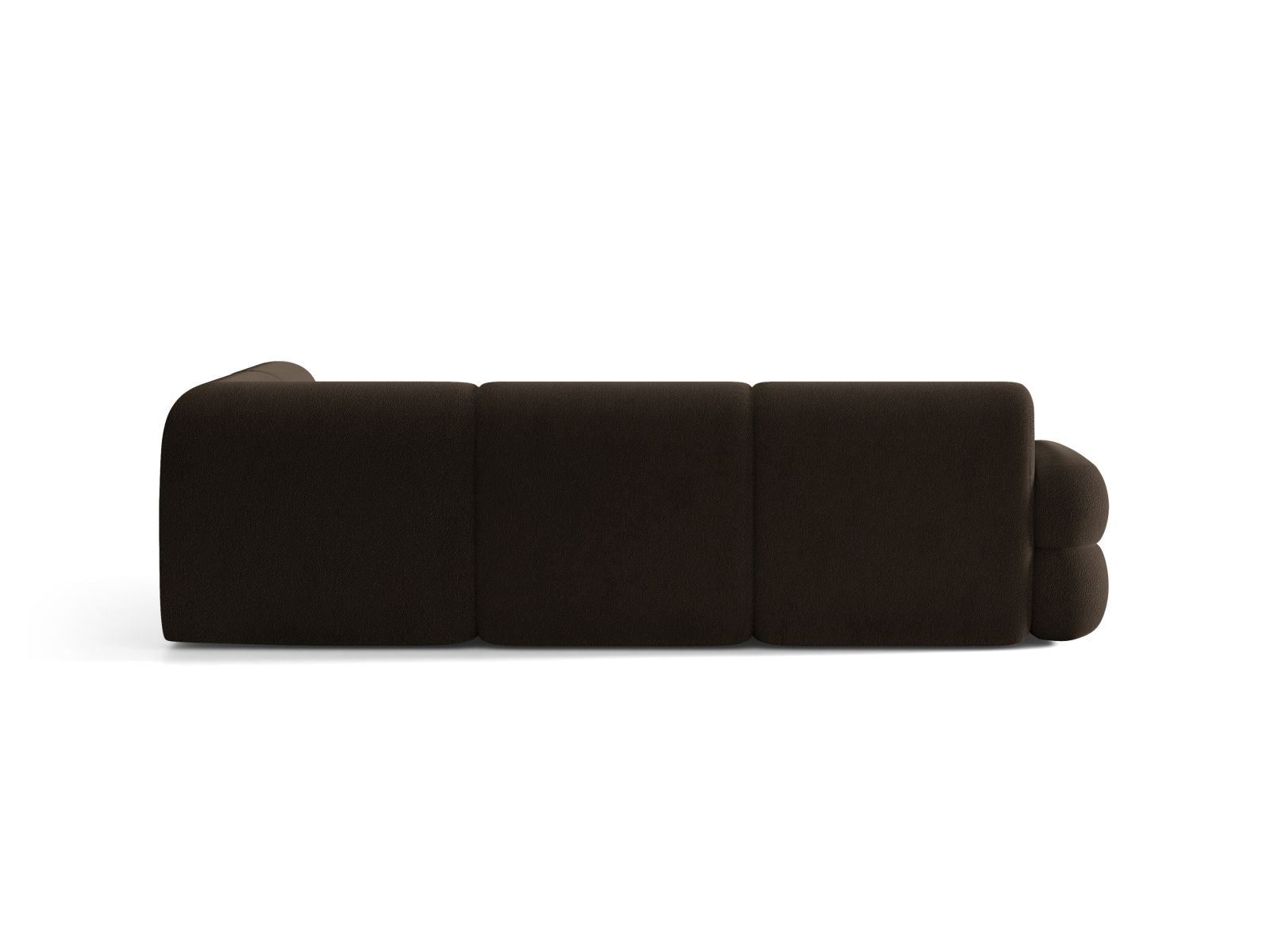 Right-facing L-shaped NEO brown boucle corner sofa