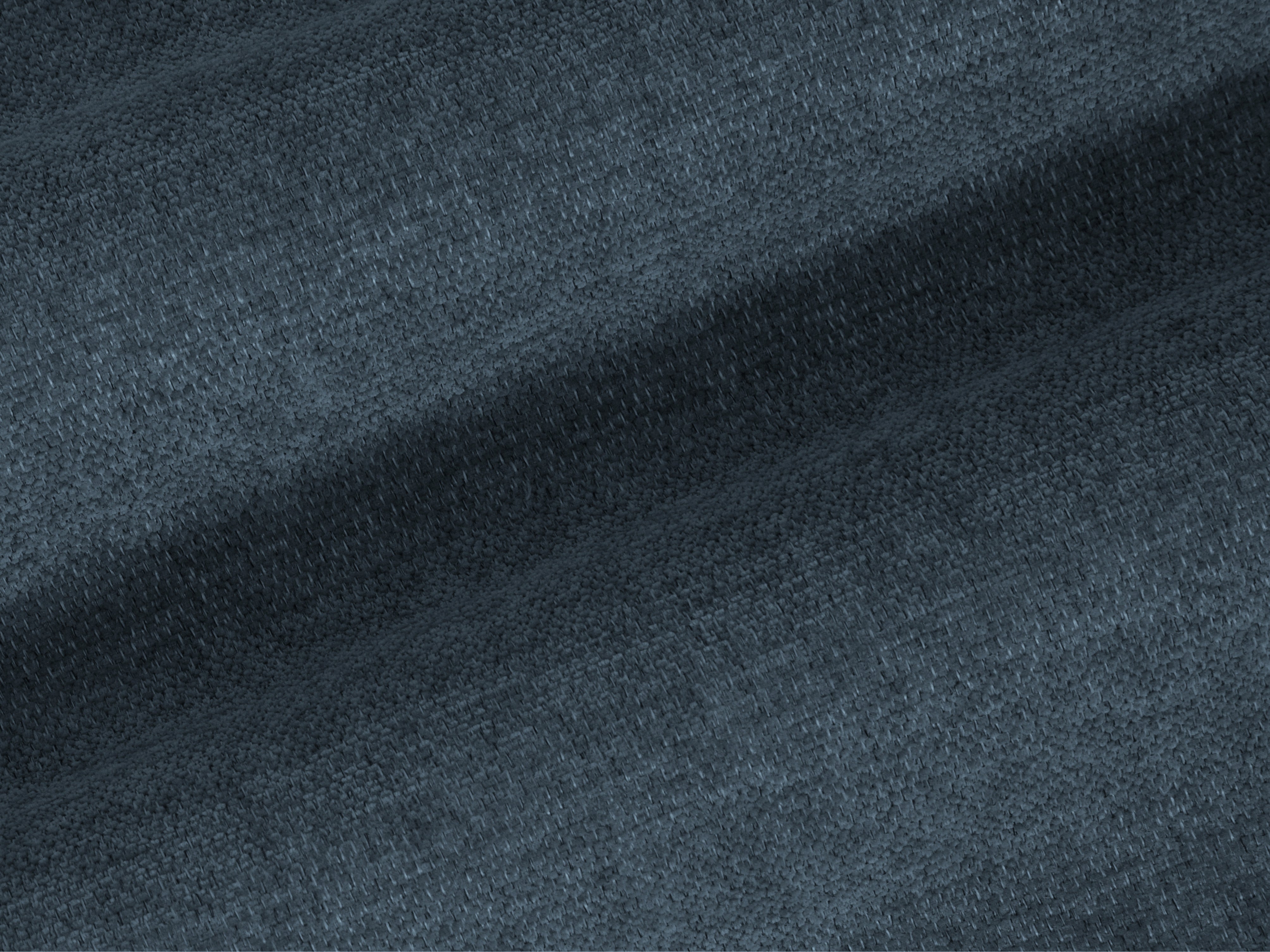 Left-facing L-shaped corner sofa BEMY in dark blue chenille