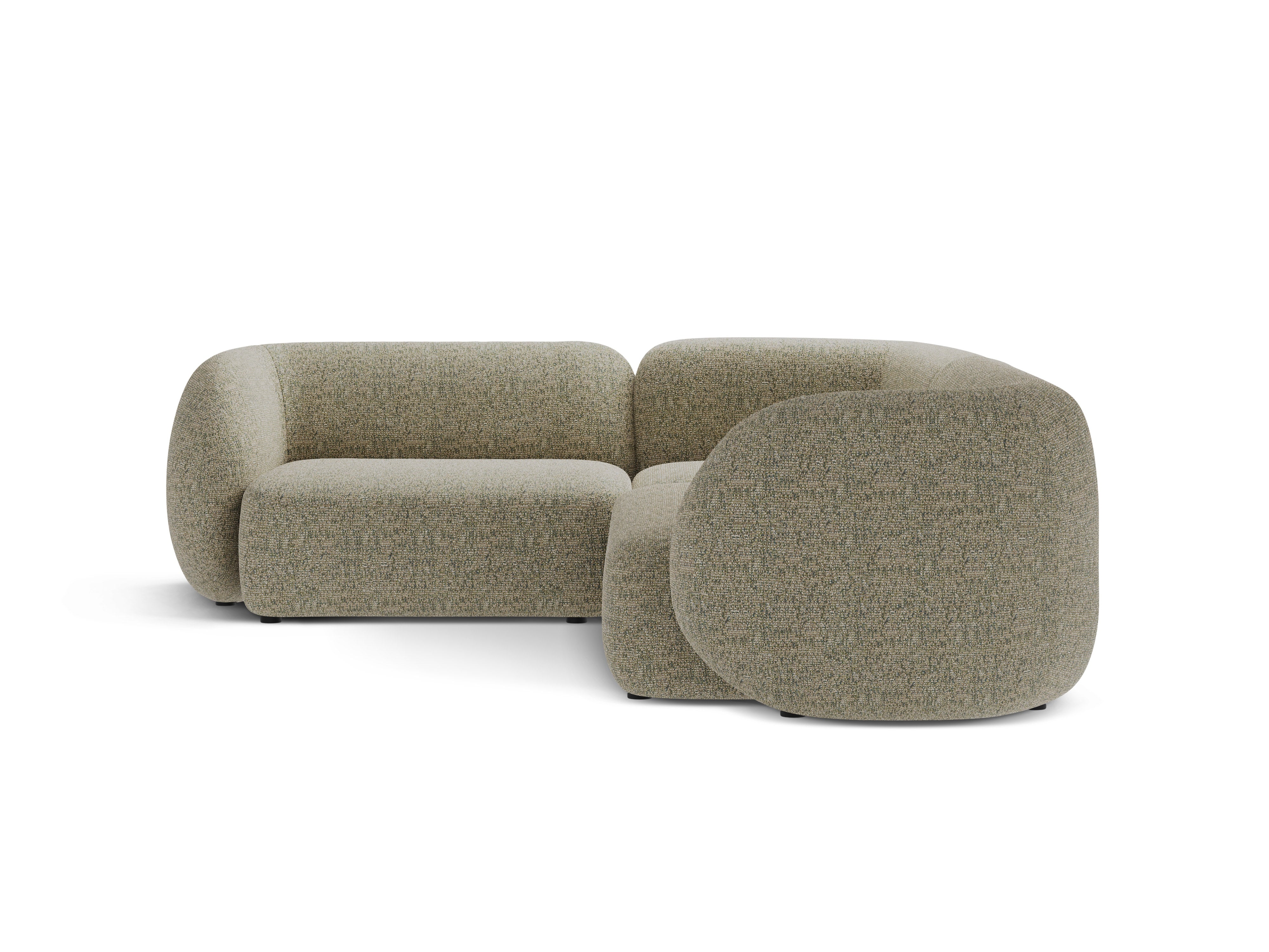 Left-sided corner sofa for 4 people KATE light green mélange