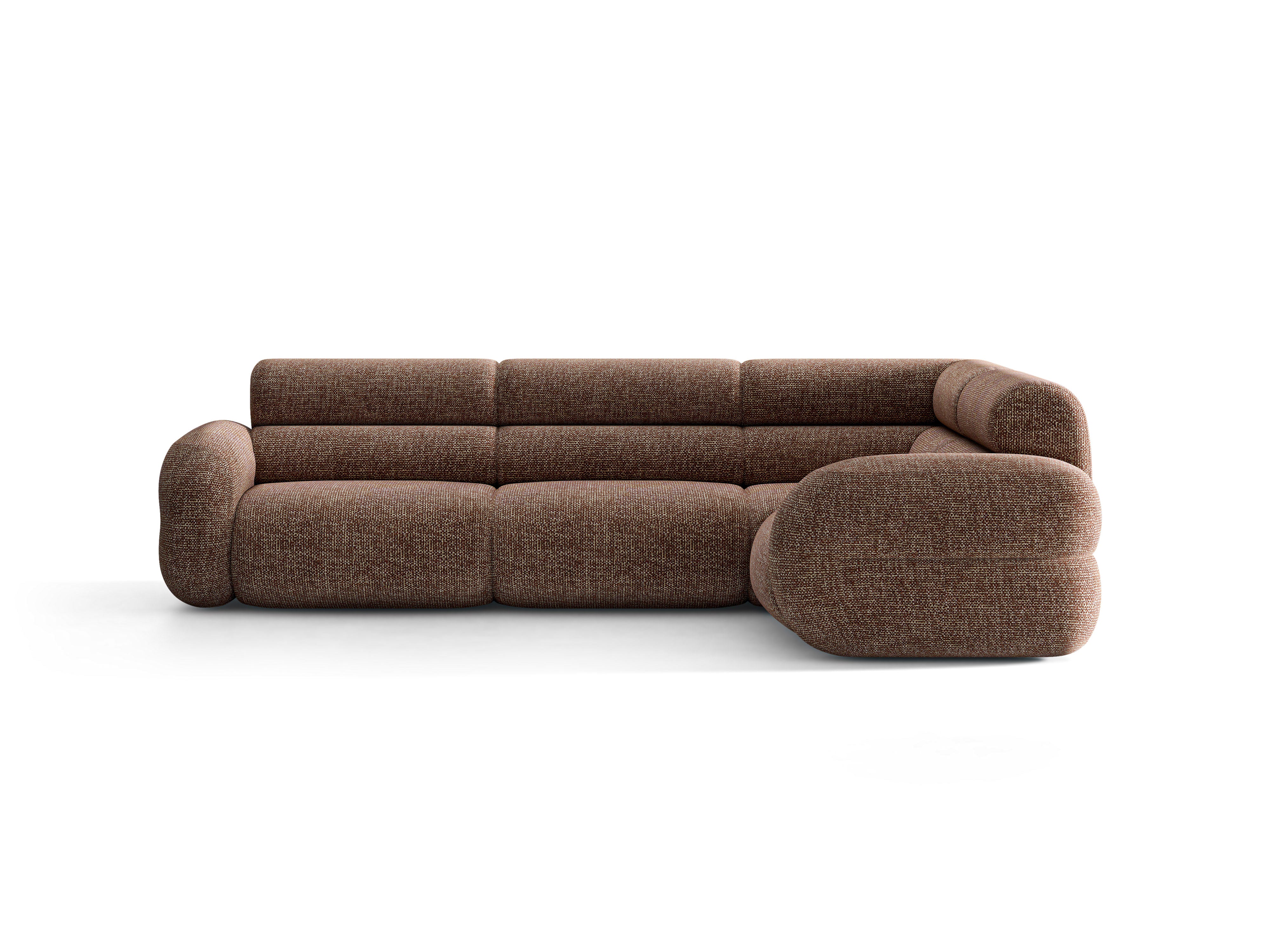 Right-facing L-shaped NEO corner sofa in brown mélange