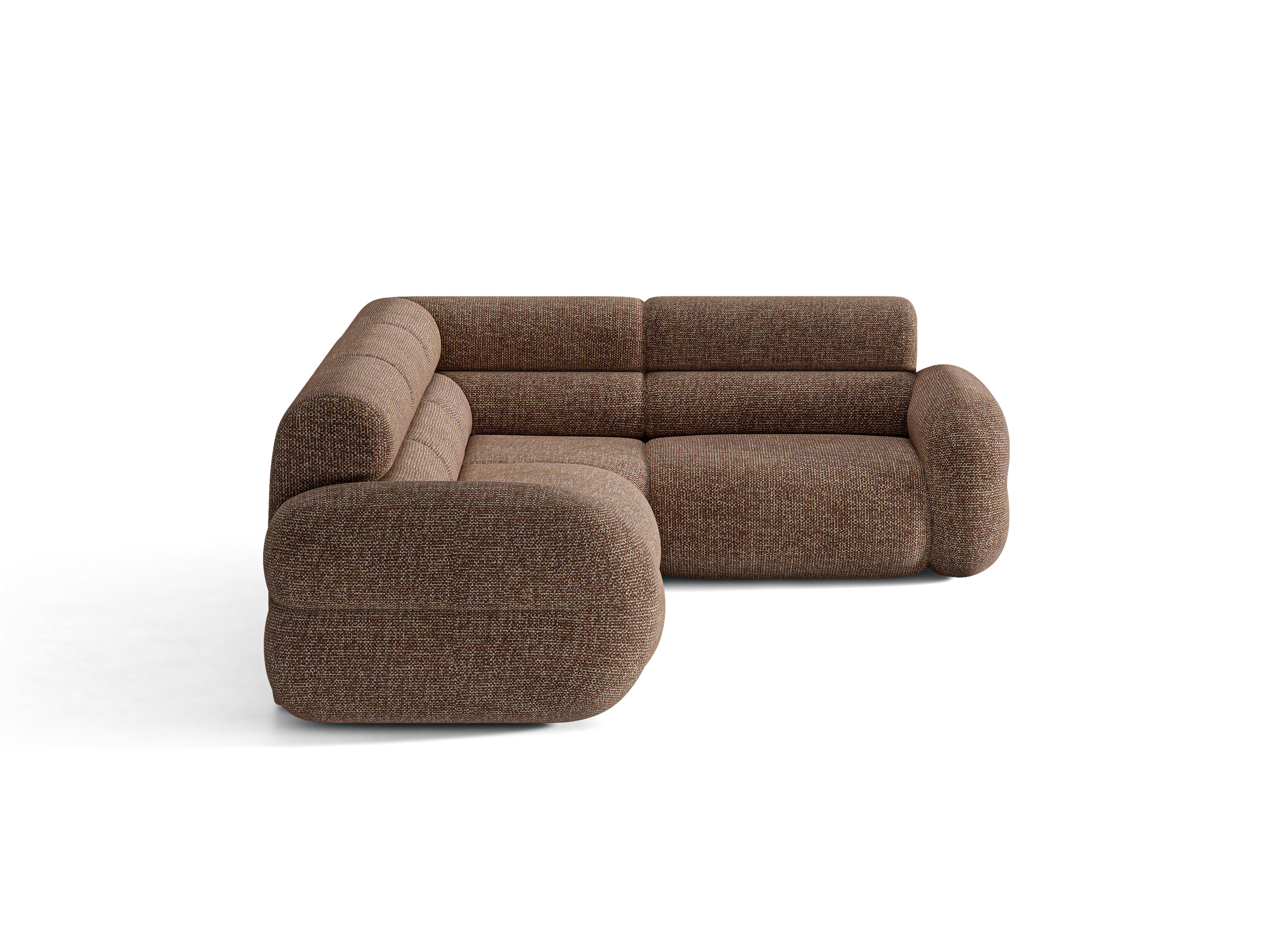 Right-facing L-shaped NEO corner sofa in brown mélange