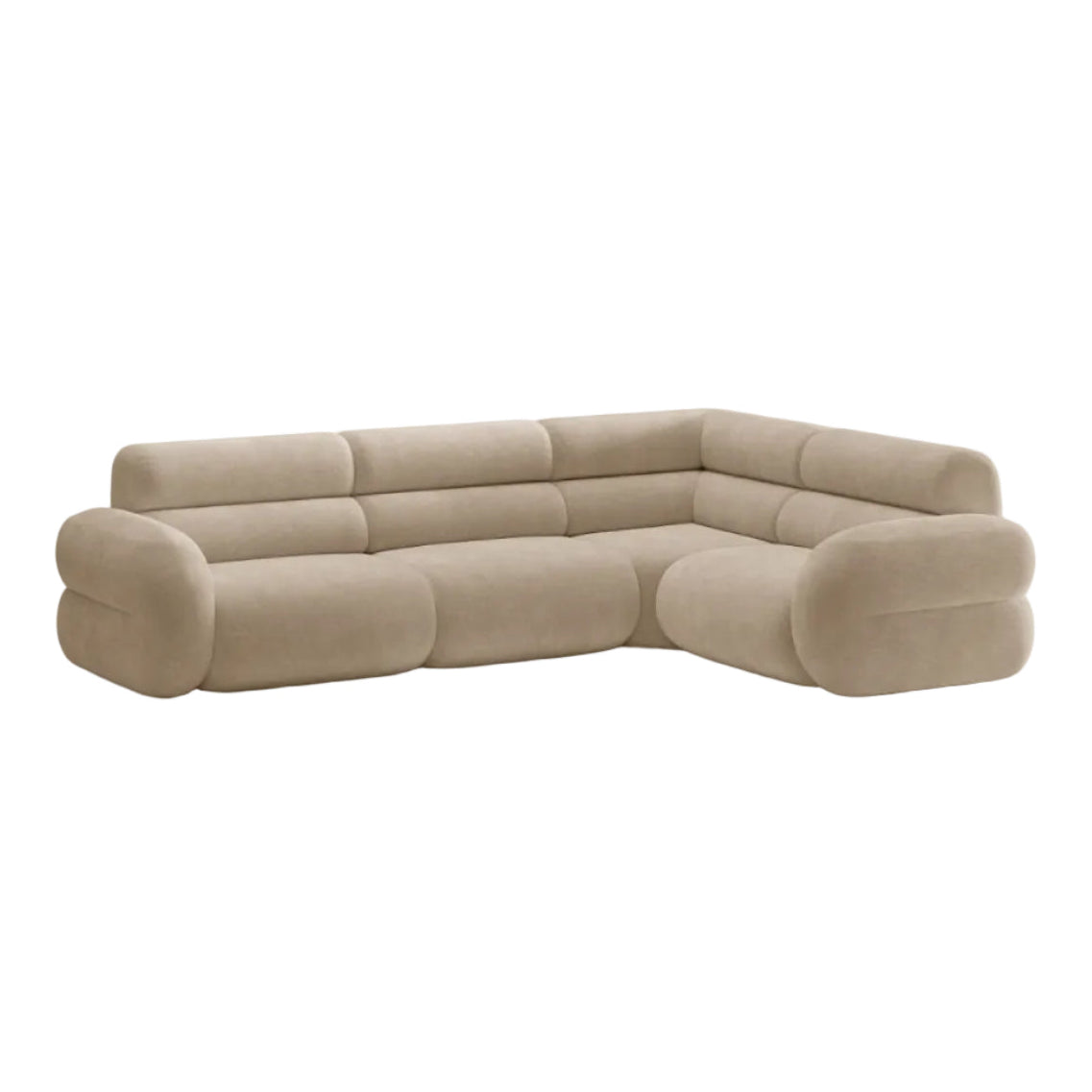 Right-facing L-shaped NEO beige chenille corner sofa