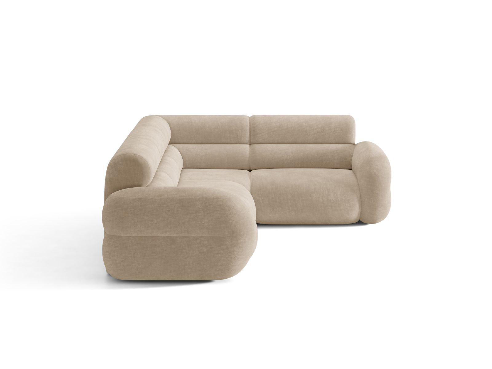 Right-facing L-shaped NEO beige chenille corner sofa