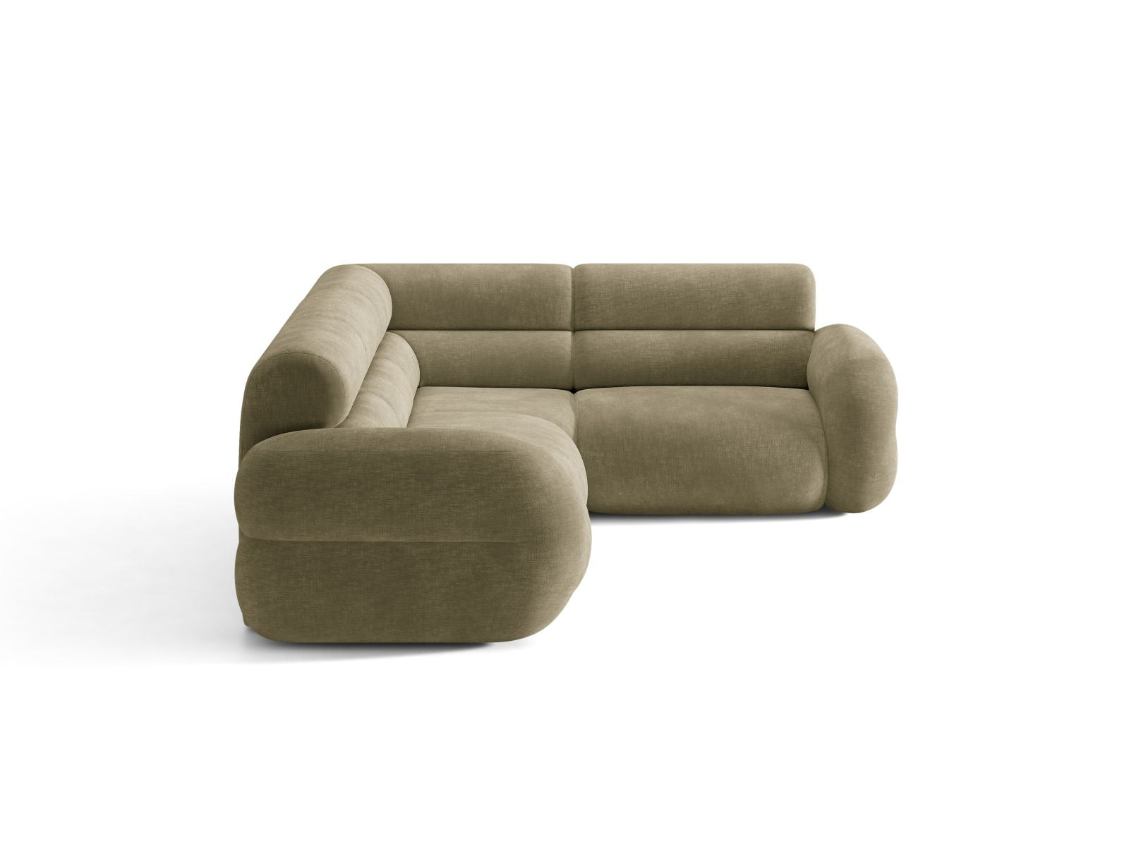Right-facing L-shaped NEO olive chenille corner sofa