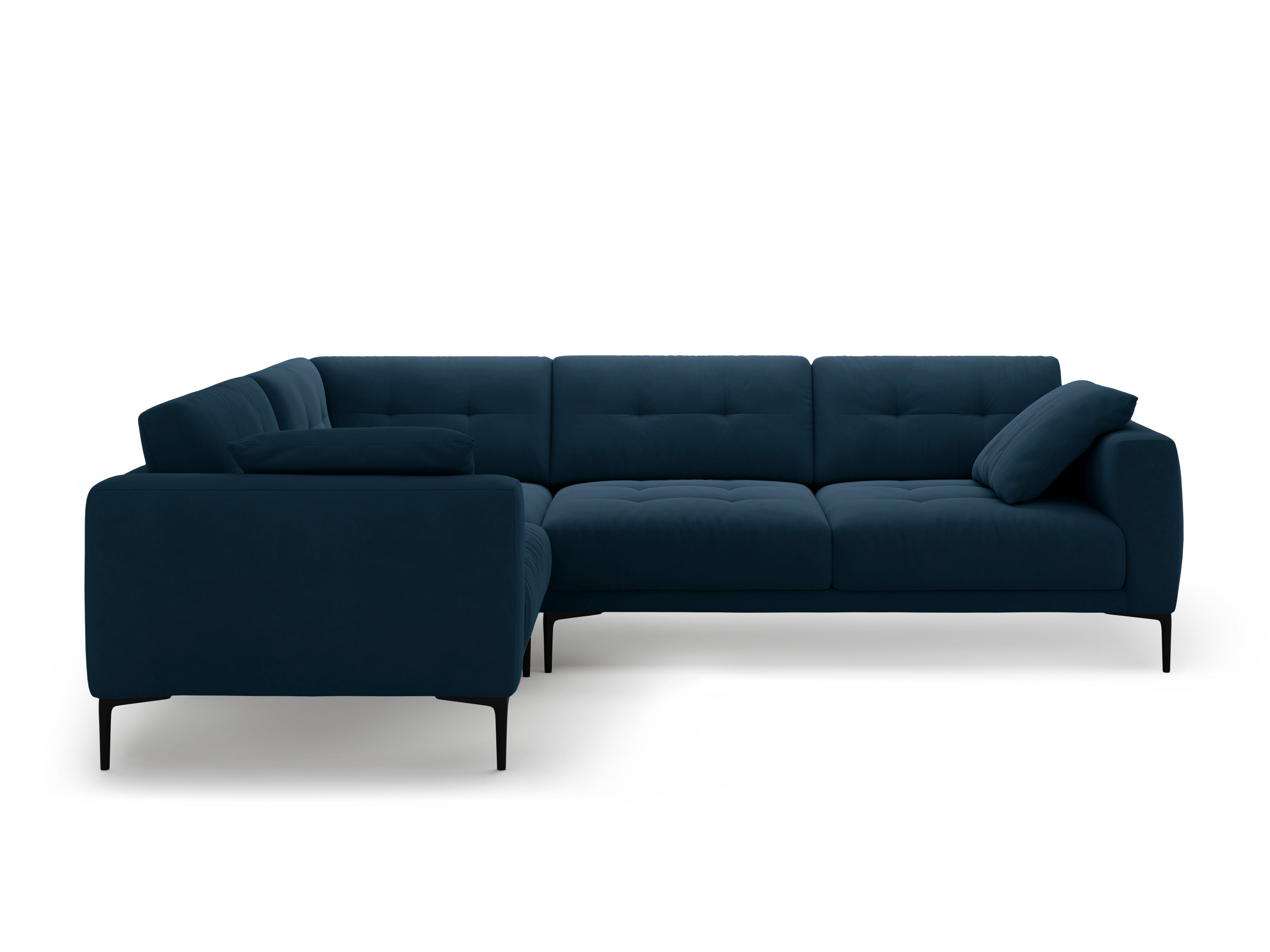 Left-facing L-shaped velvet corner sofa BEMY royal blue