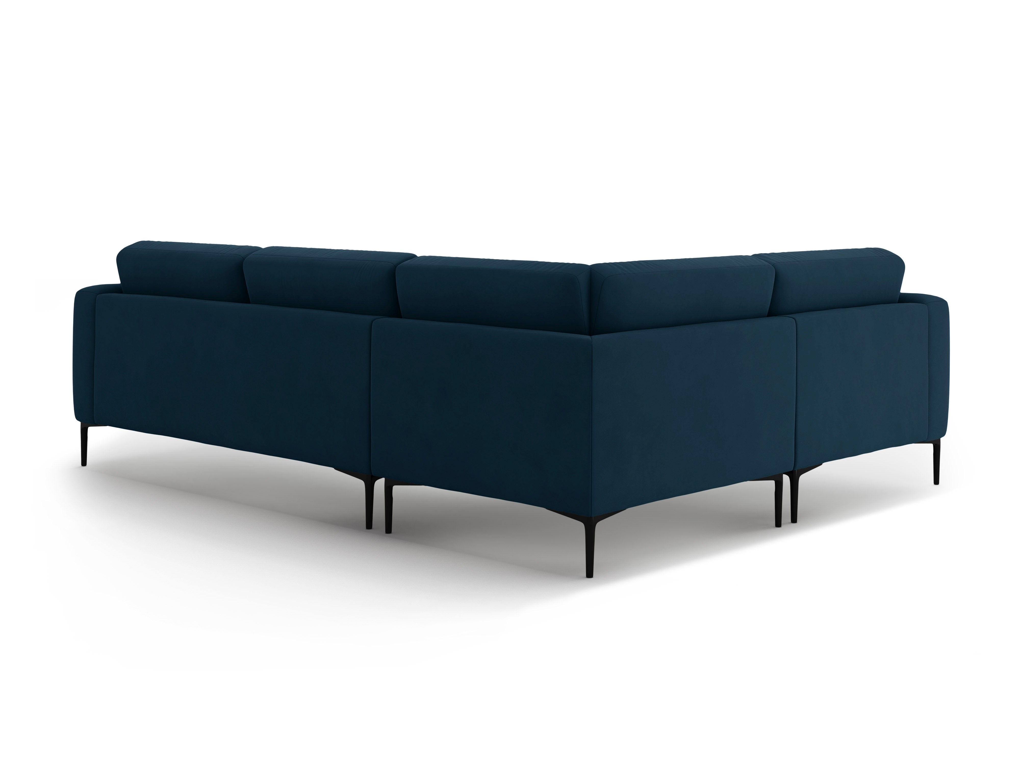 Left-facing L-shaped velvet corner sofa BEMY royal blue