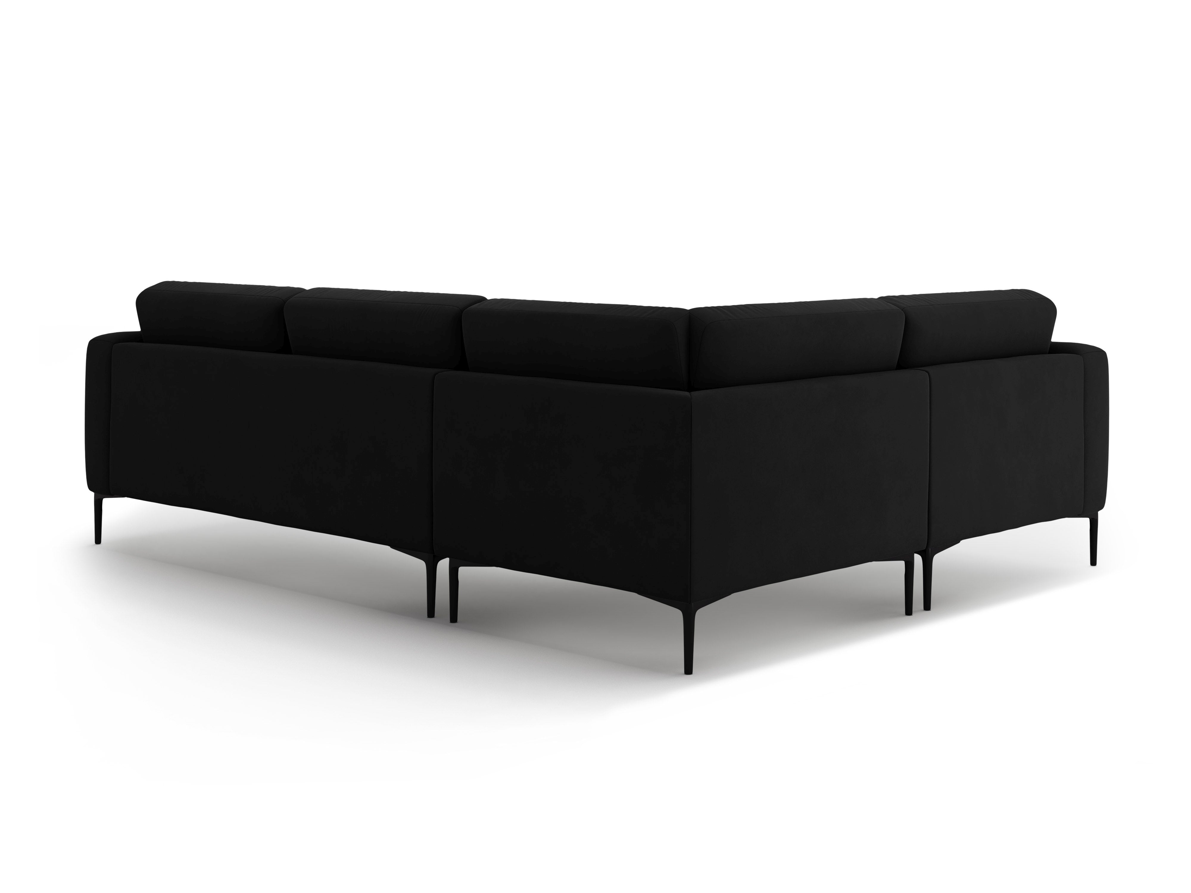Left-facing velvet L-shaped corner sofa BEMY black