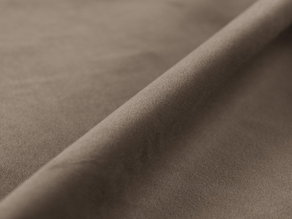 Narożnik aksamitny 4-osobowy lewostronny NURIA ciepły szary – detal wykonania