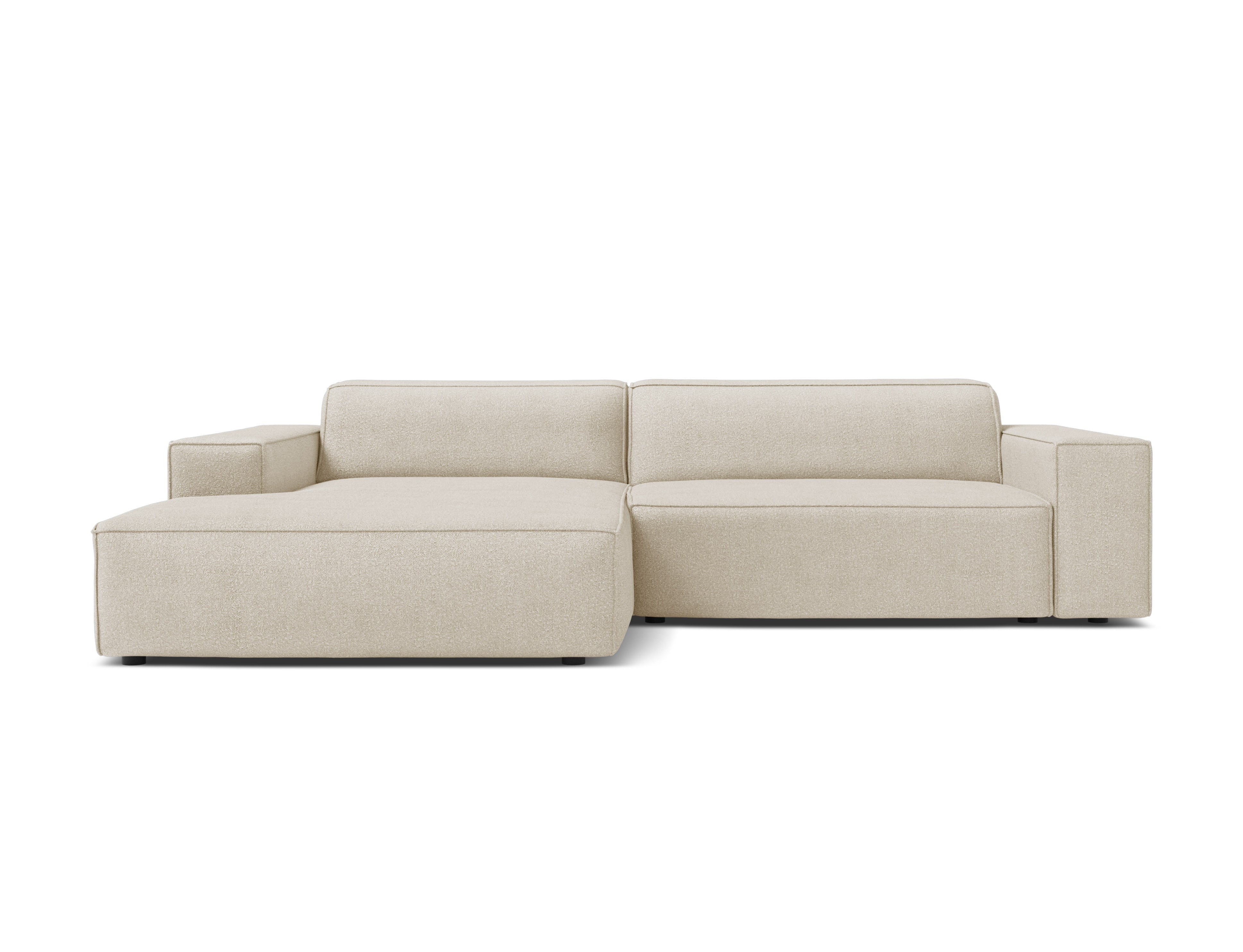 Left-facing 3-seater sofa JODIE in beige boucle