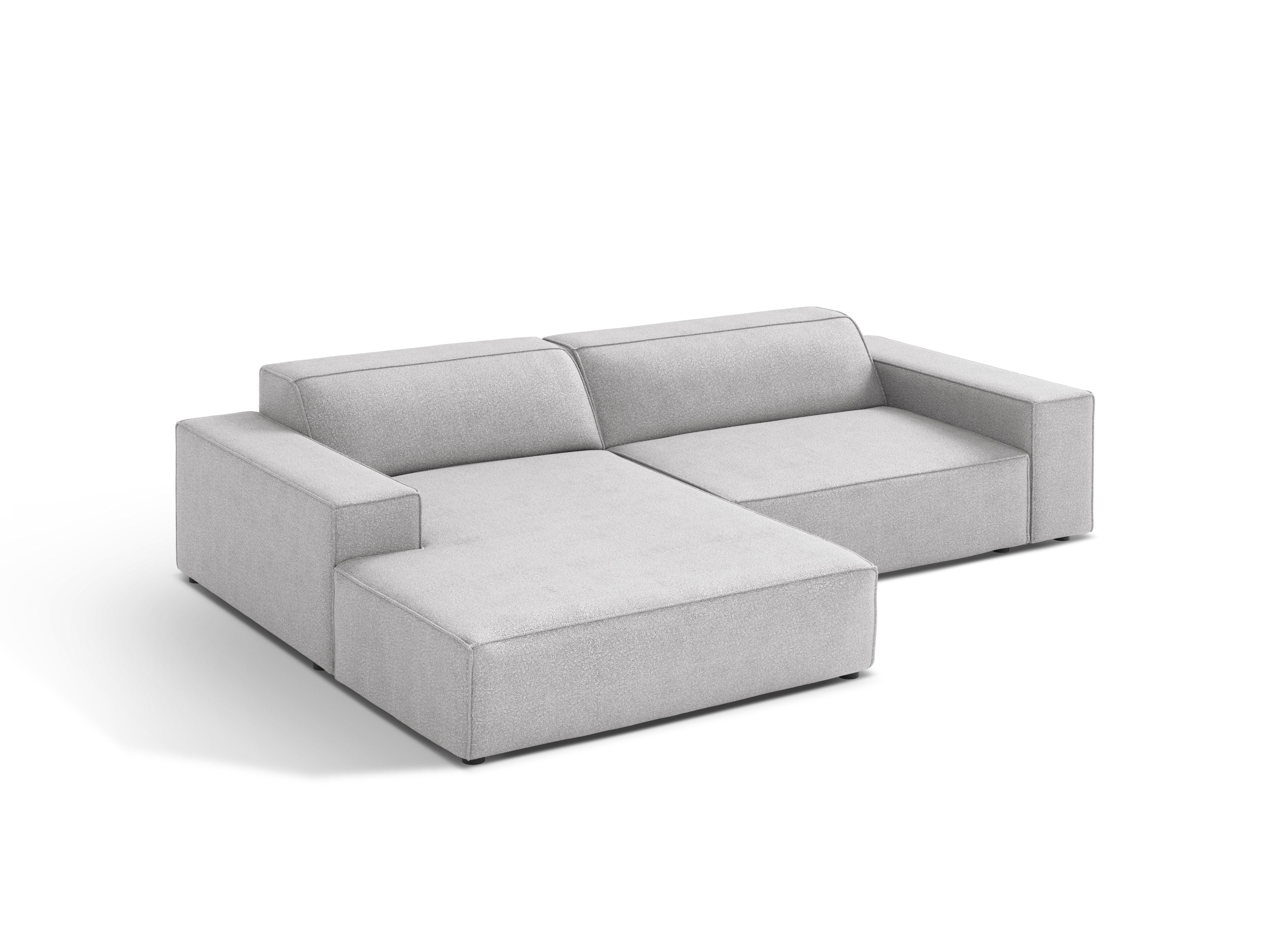Left-facing 3-seater sofa JODIE in light gray boucle
