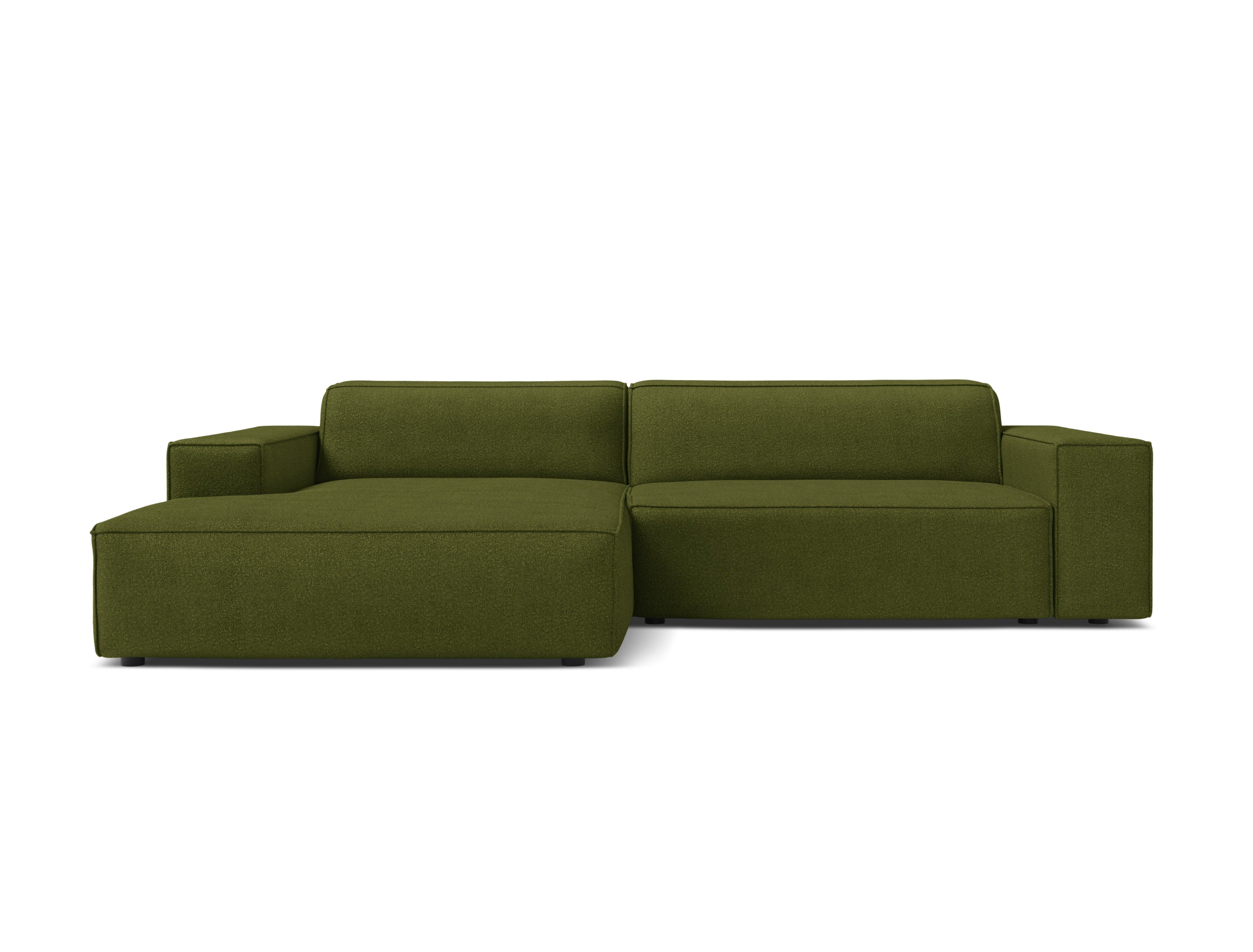 Left-facing 3-seater sofa JODIE in olive boucle