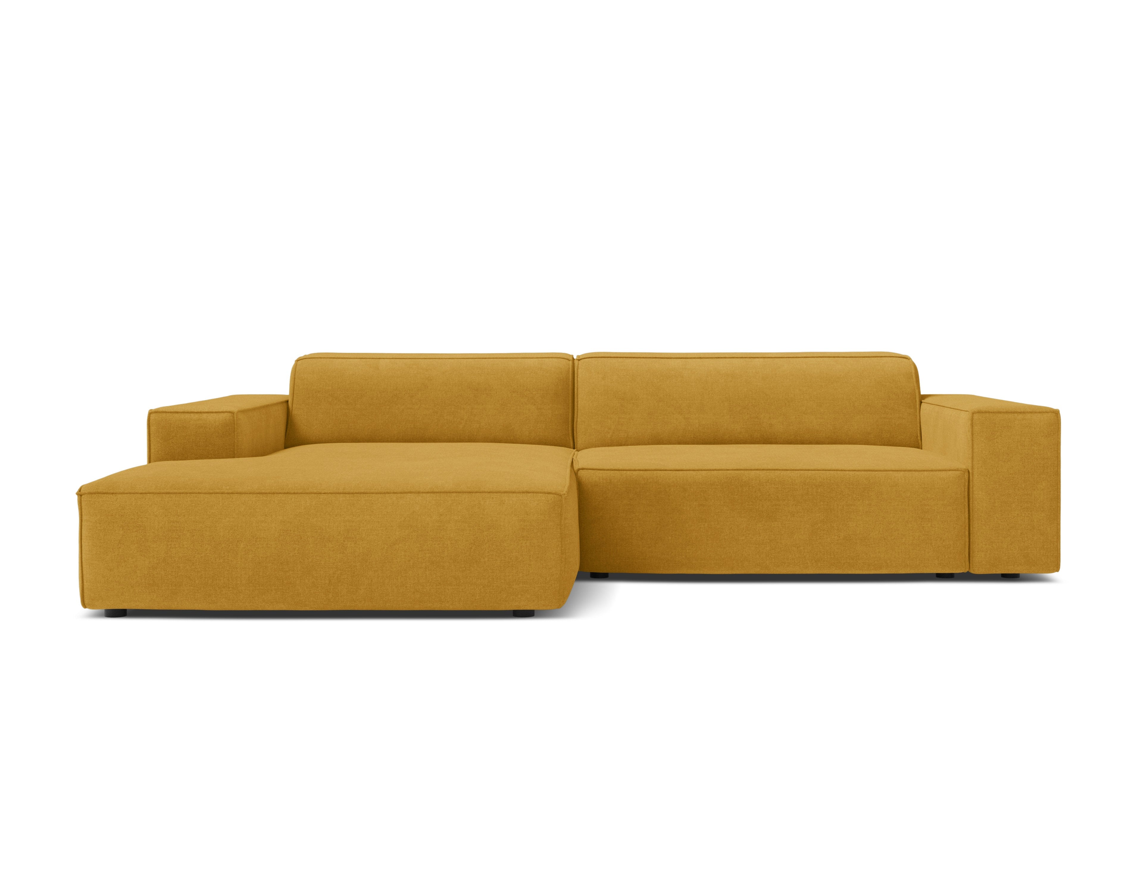 Left-facing 3-seater sofa JODIE in mustard tweed