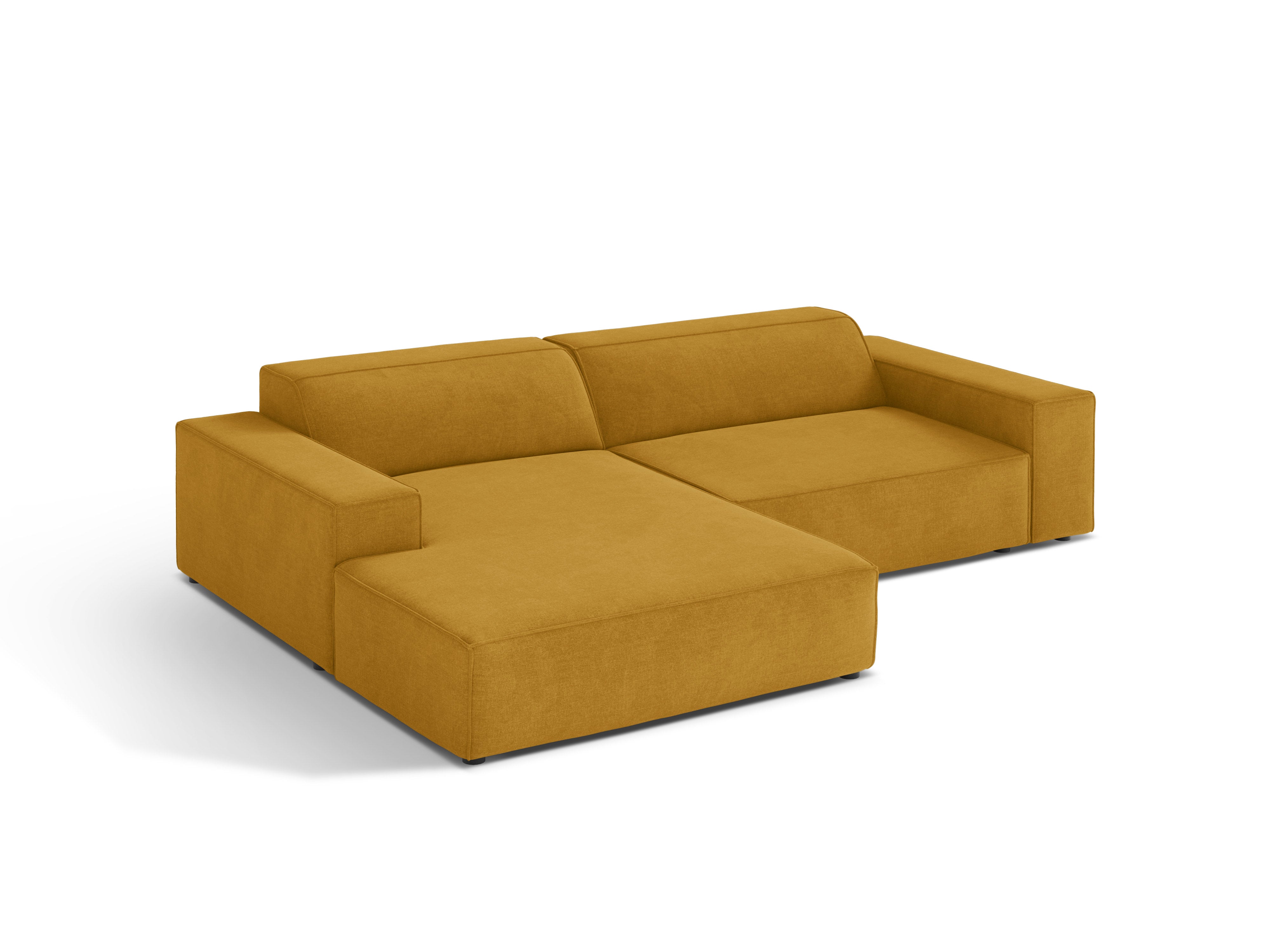 Left-facing 3-seater sofa JODIE in mustard tweed