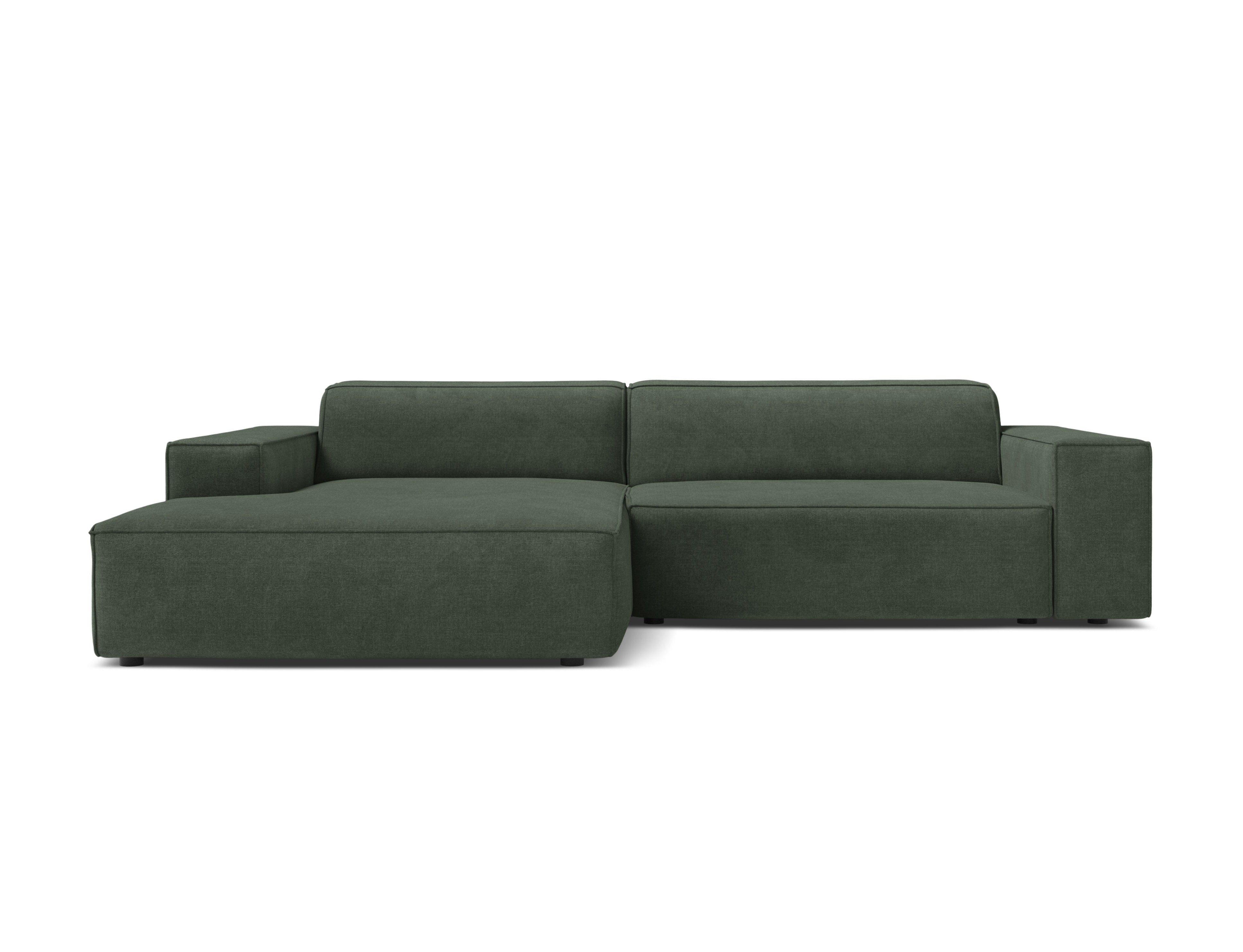 Left-facing 3-seater sofa JODIE in green tweed