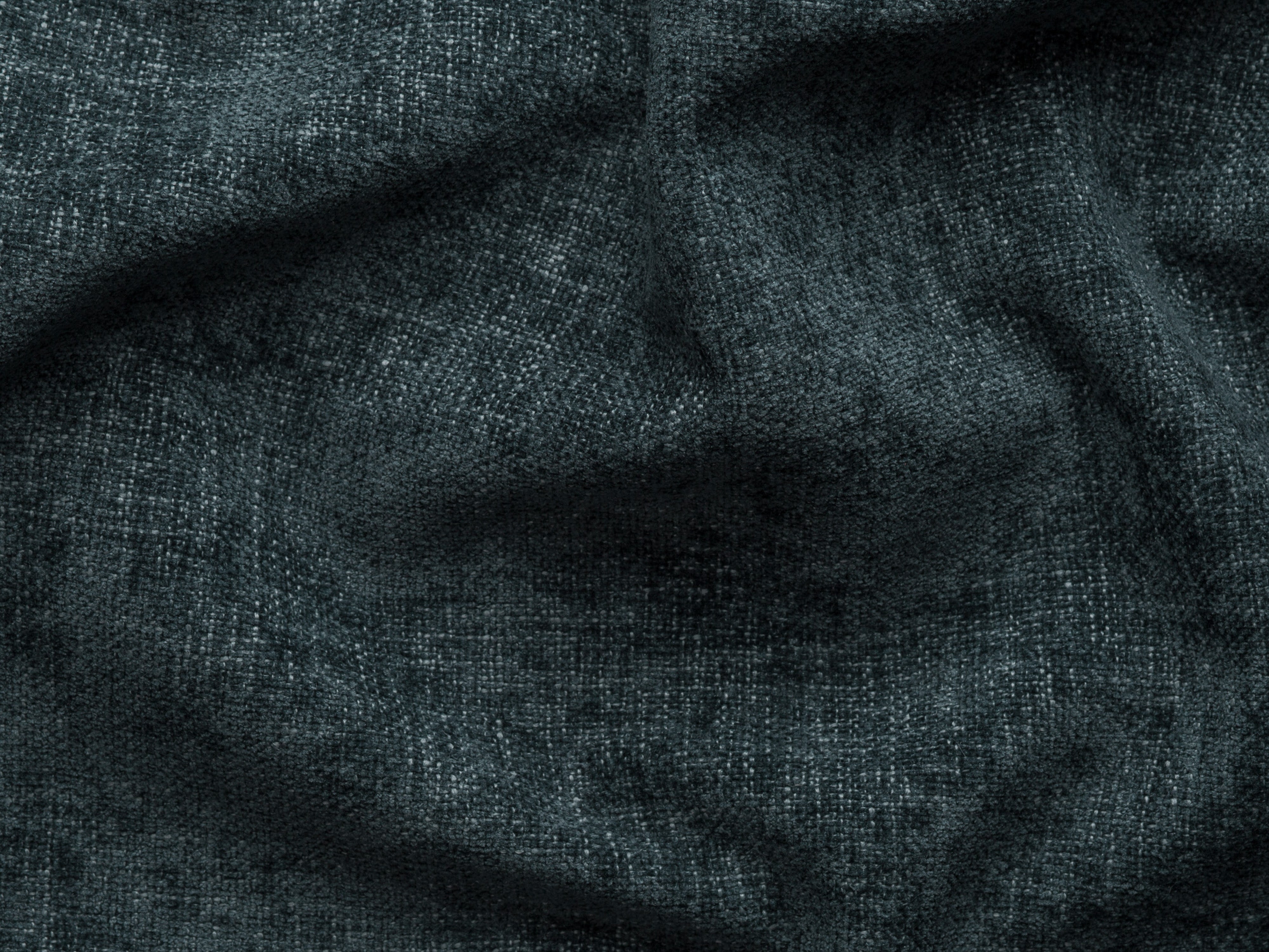 Left-facing 3-seater sofa JODIE in deep petrol tweed