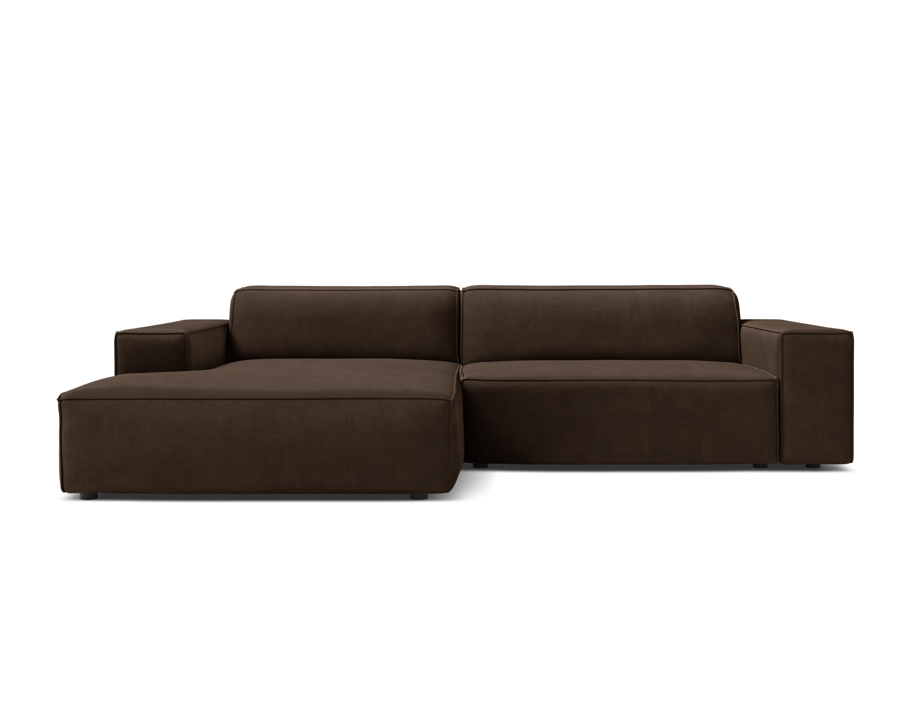 Chocolate Left-Handed Velvet Sofa JODIE for Three