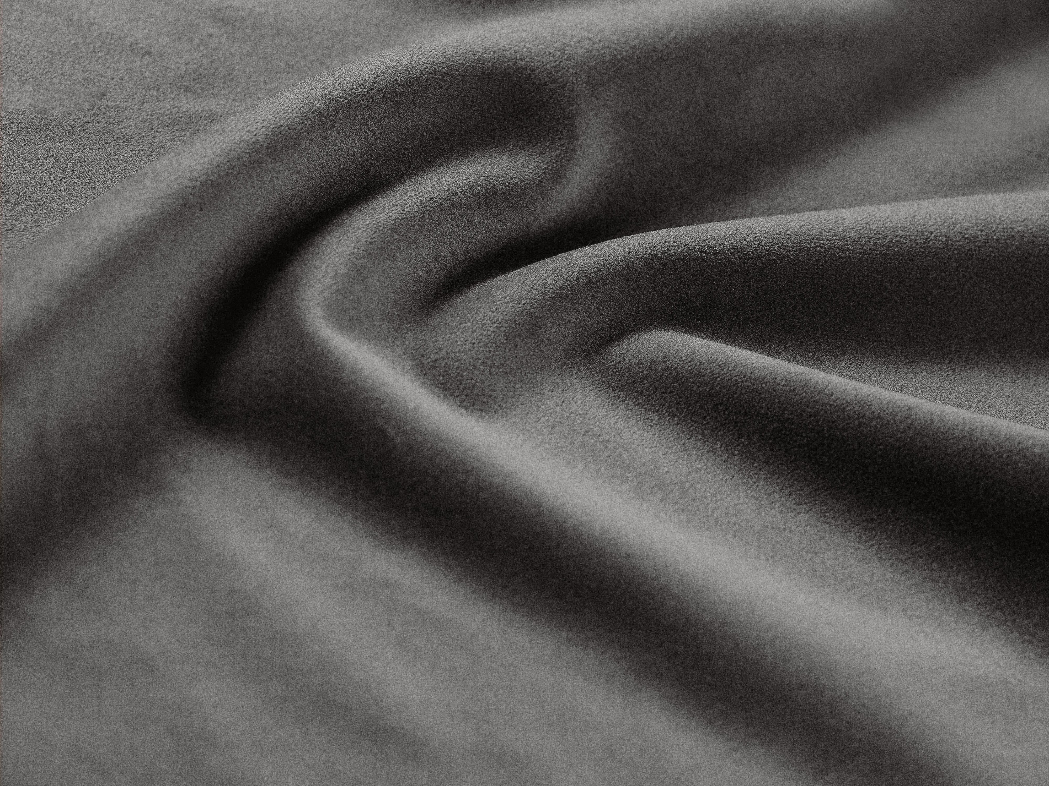 Gray left-facing velvet three-seater sofa JODIE
