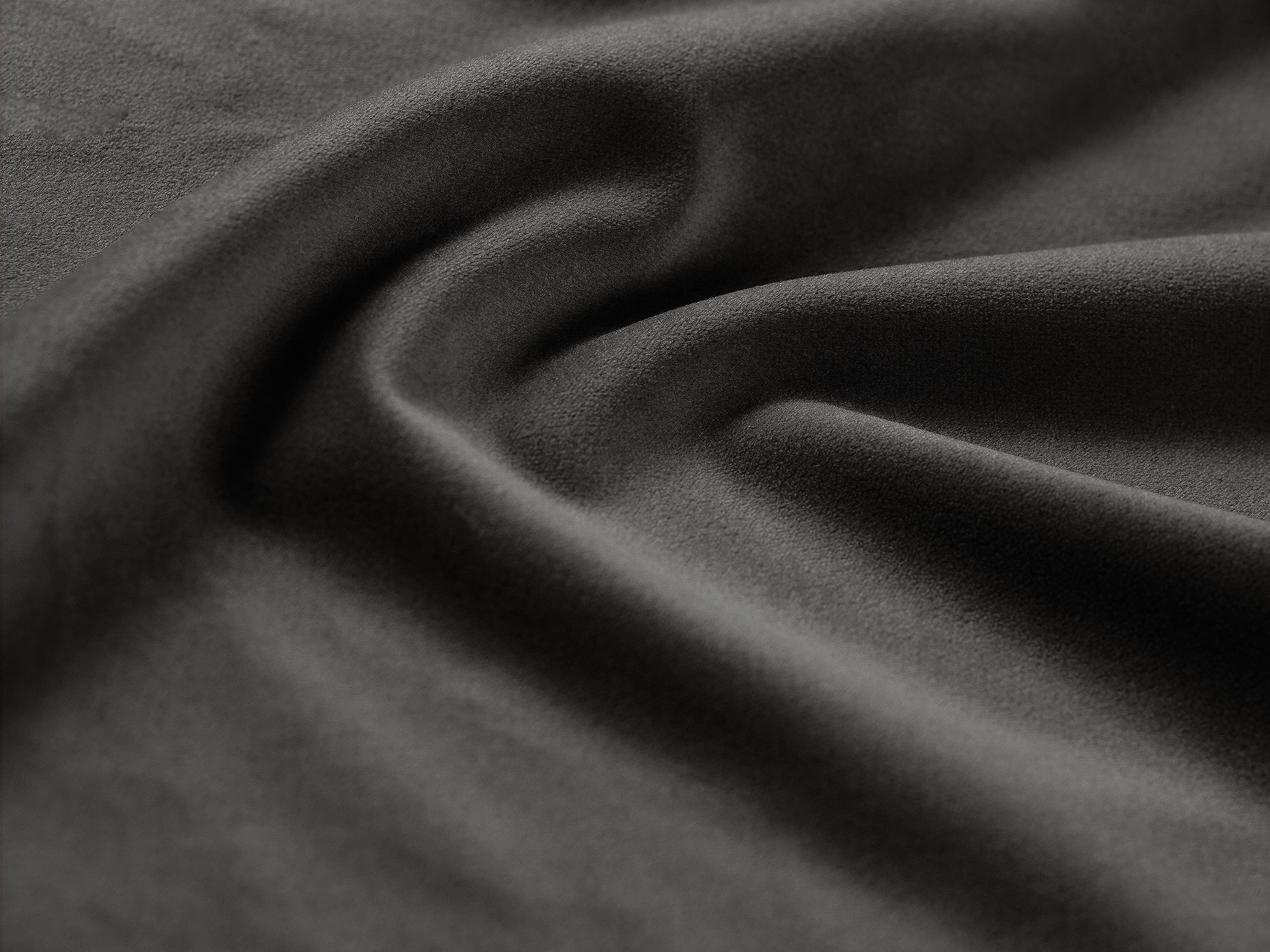Left-facing velvet corner sofa JODIE in dark gray, seating three.