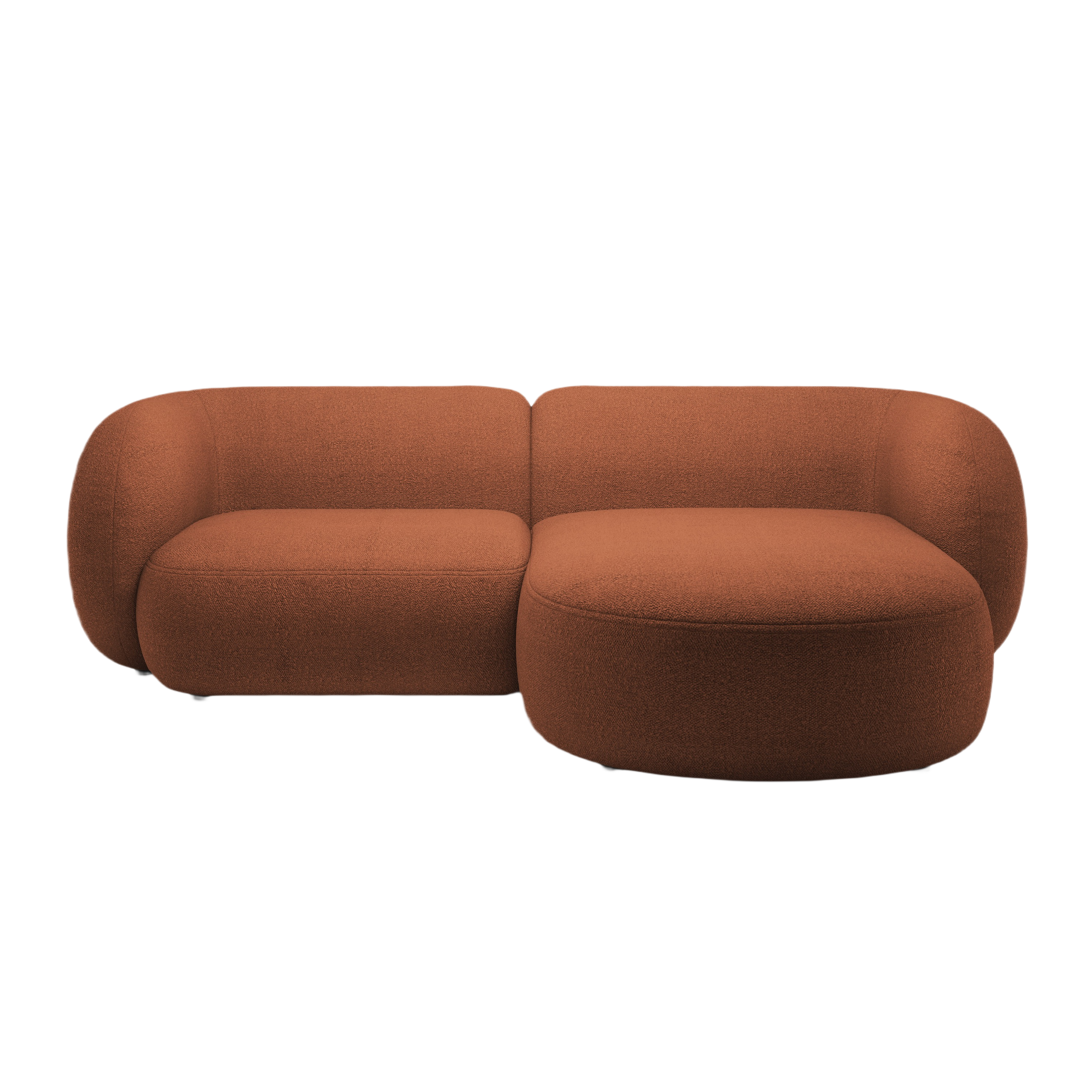 Narożnik prawostronny 2-osobowy KATE terracotta boucle