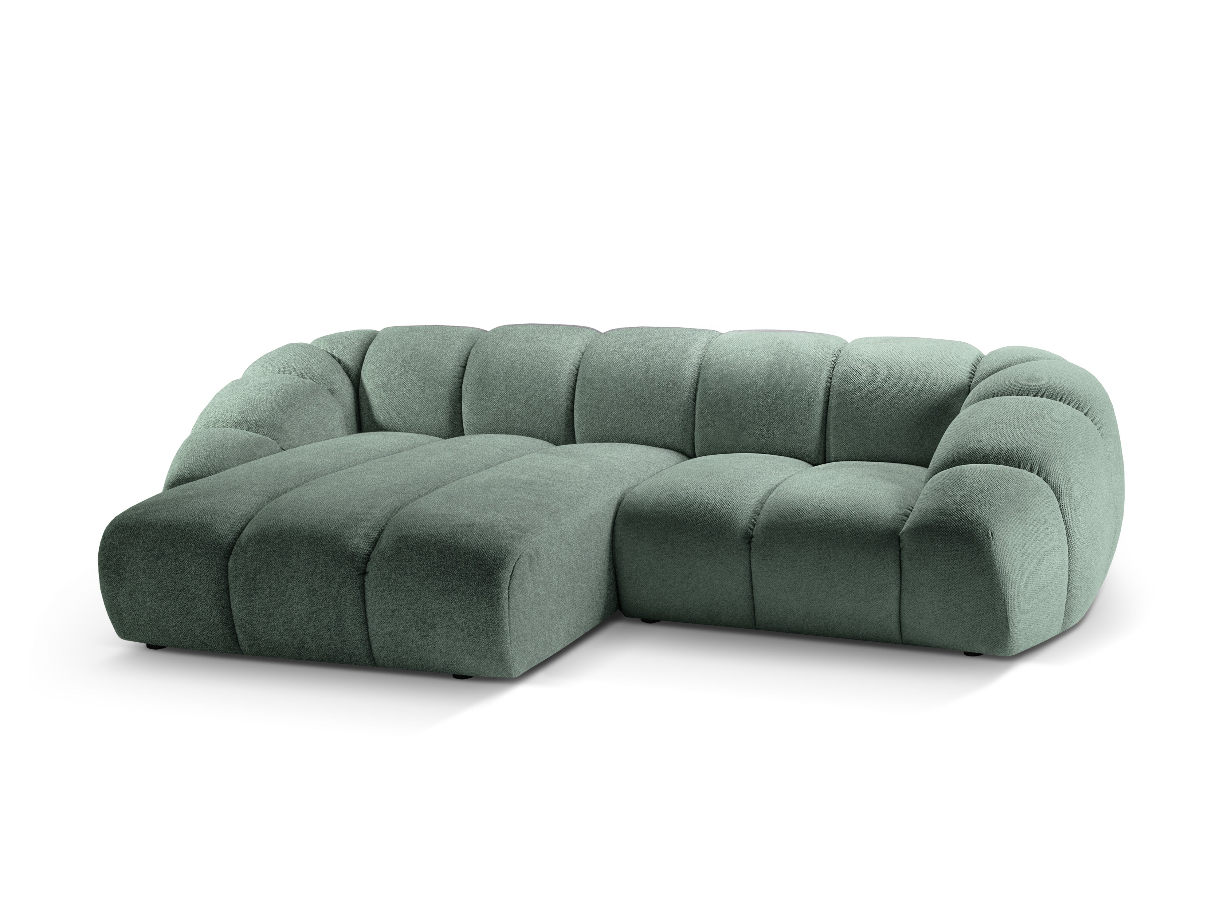 3-seater left-facing corner sofa DIANA mint chenille