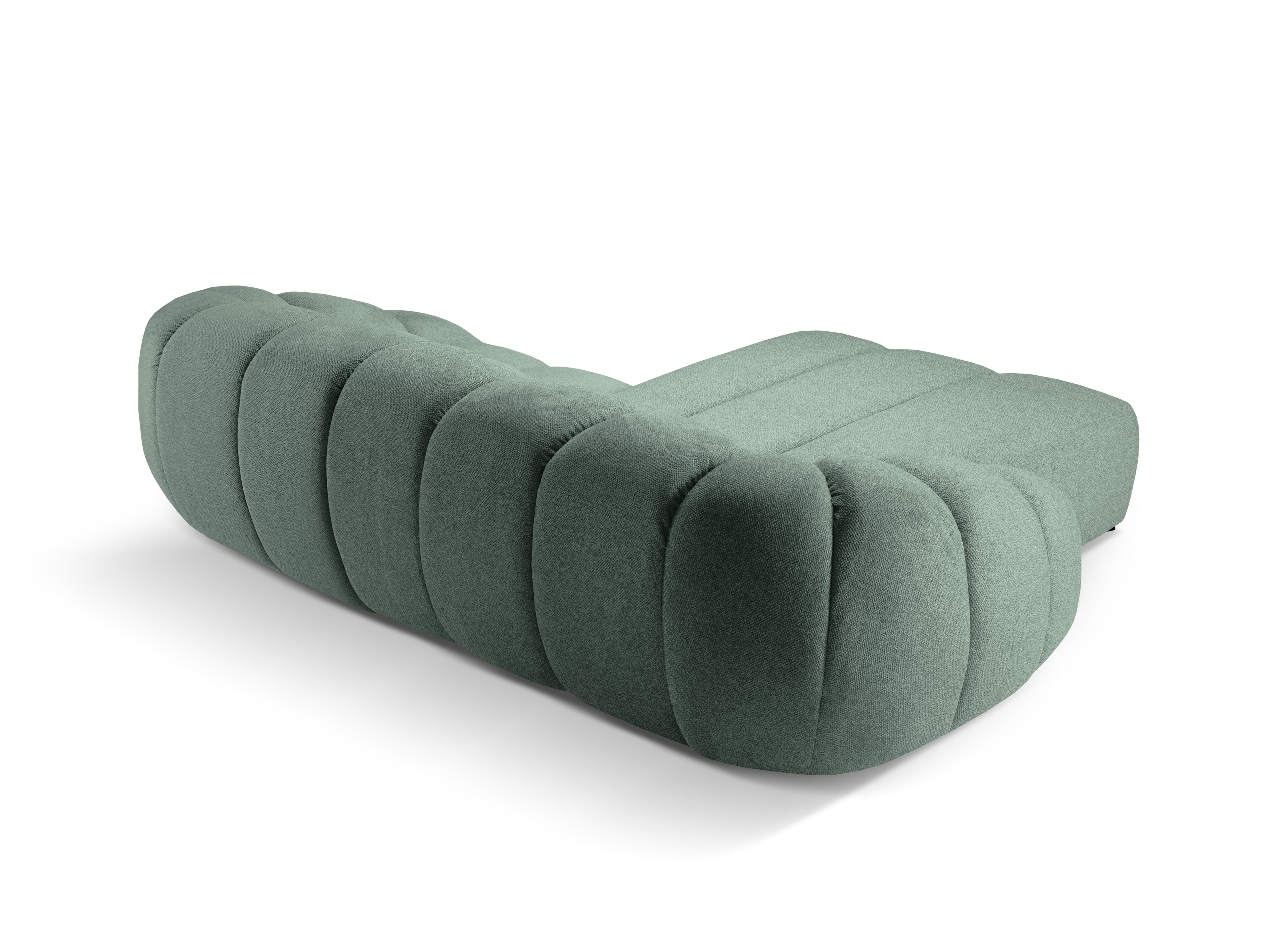 3-seater left-facing corner sofa DIANA mint chenille