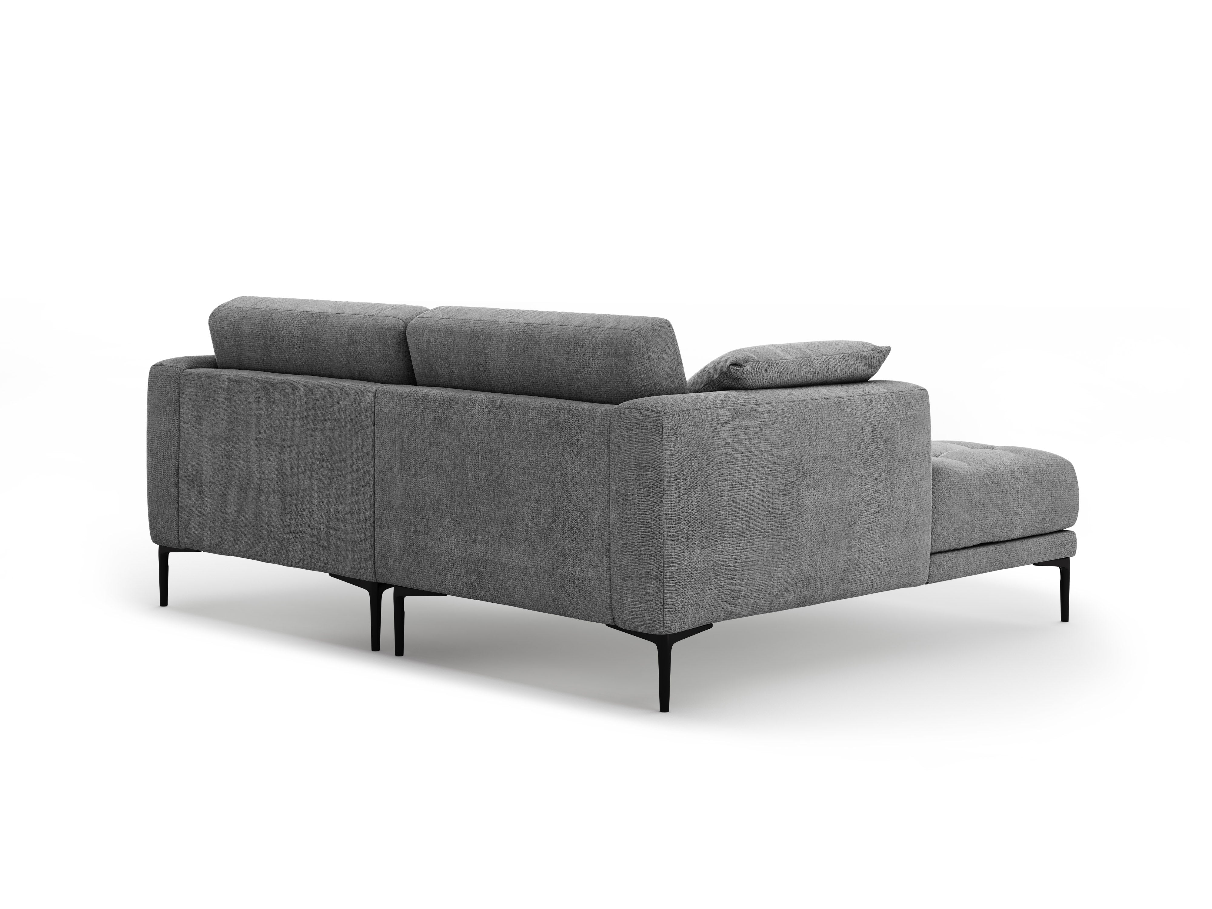 Left-facing corner sofa BEMY gray chenille