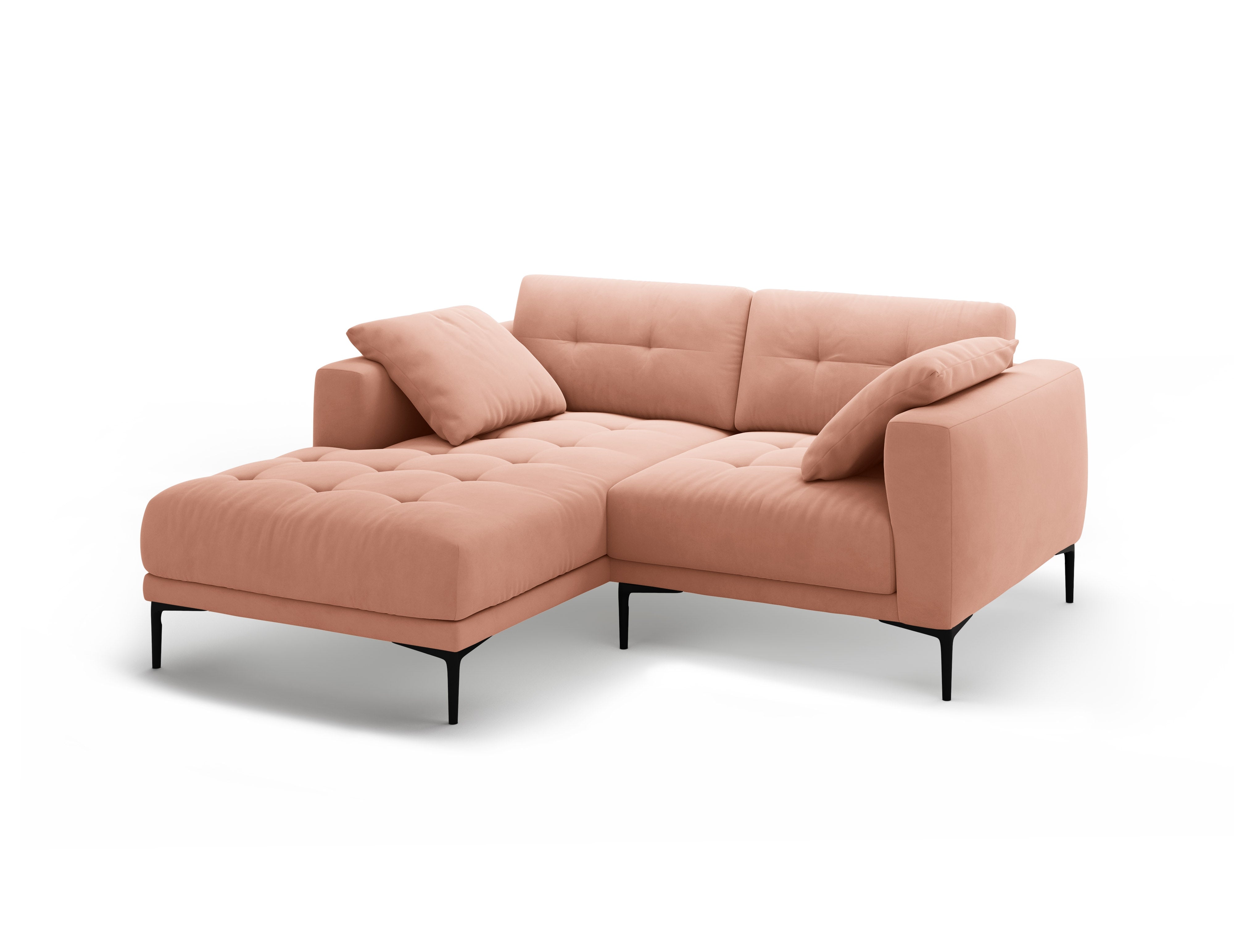 Sofa linkeckig aus Samt BEMY rosa