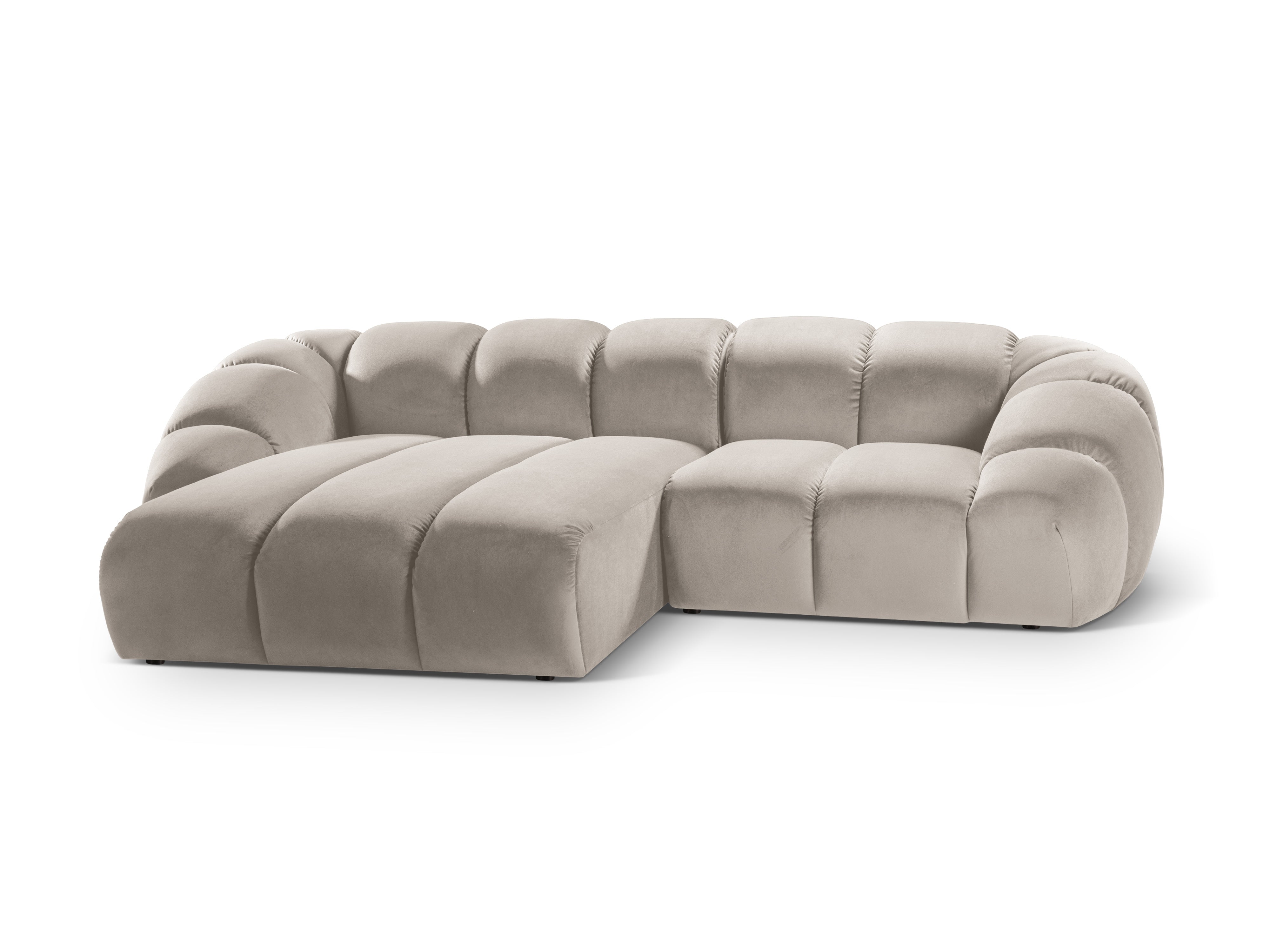 Samt linke Ecke Sofa, "Diana", 3 Sitze, Beige, 294x182x72
In Europa gemacht