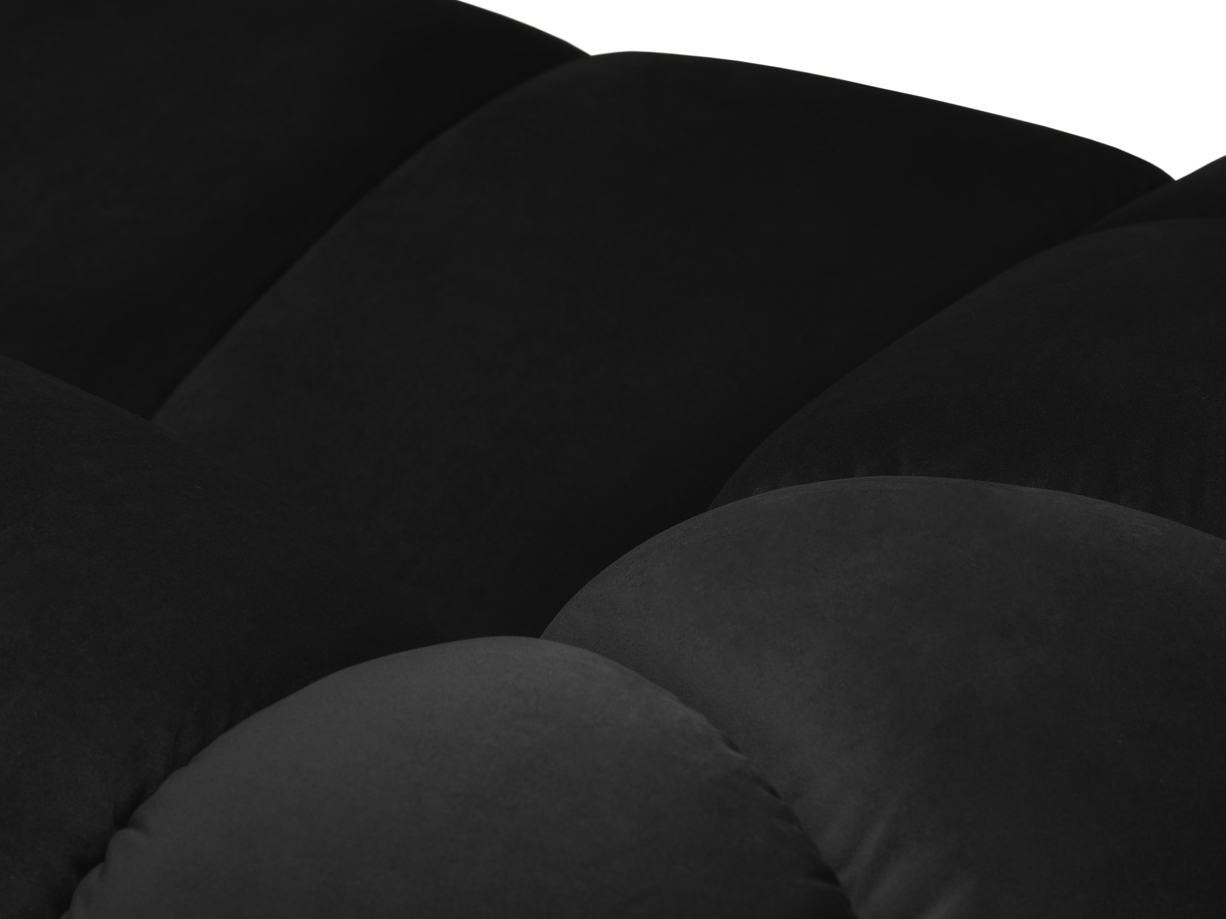 Velvet Left Corner Sofa, "Diana", 3 Seats, Black, 294x182x72
Made in Europe