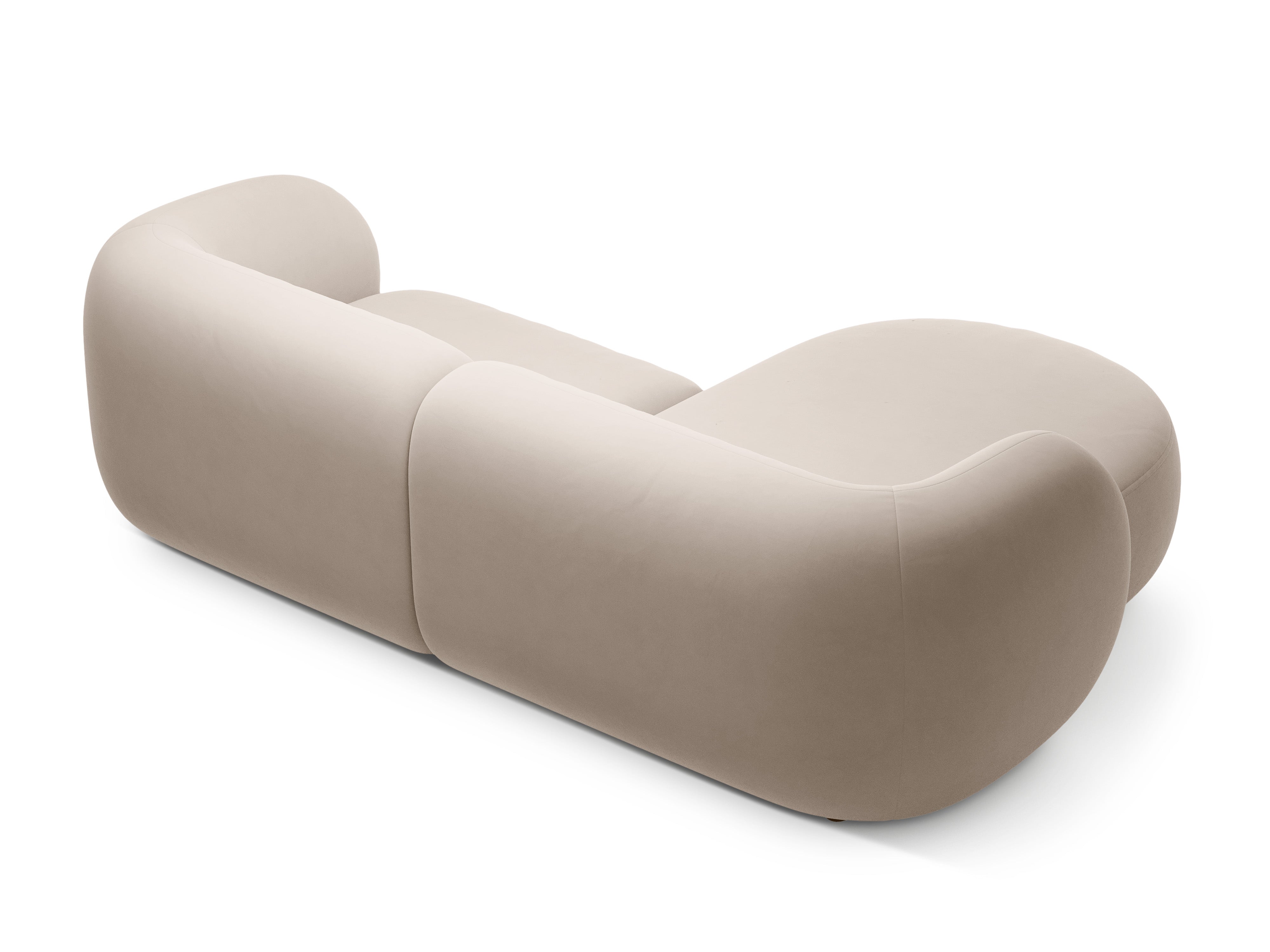 Samt-Ecksofa linksseitig 2-sitzig KATE beige [Monika]