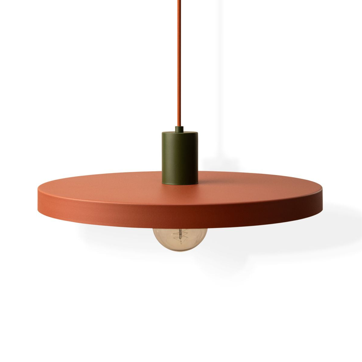 Lampa wisząca ORI zielony i ceglasty – ujęcie 2