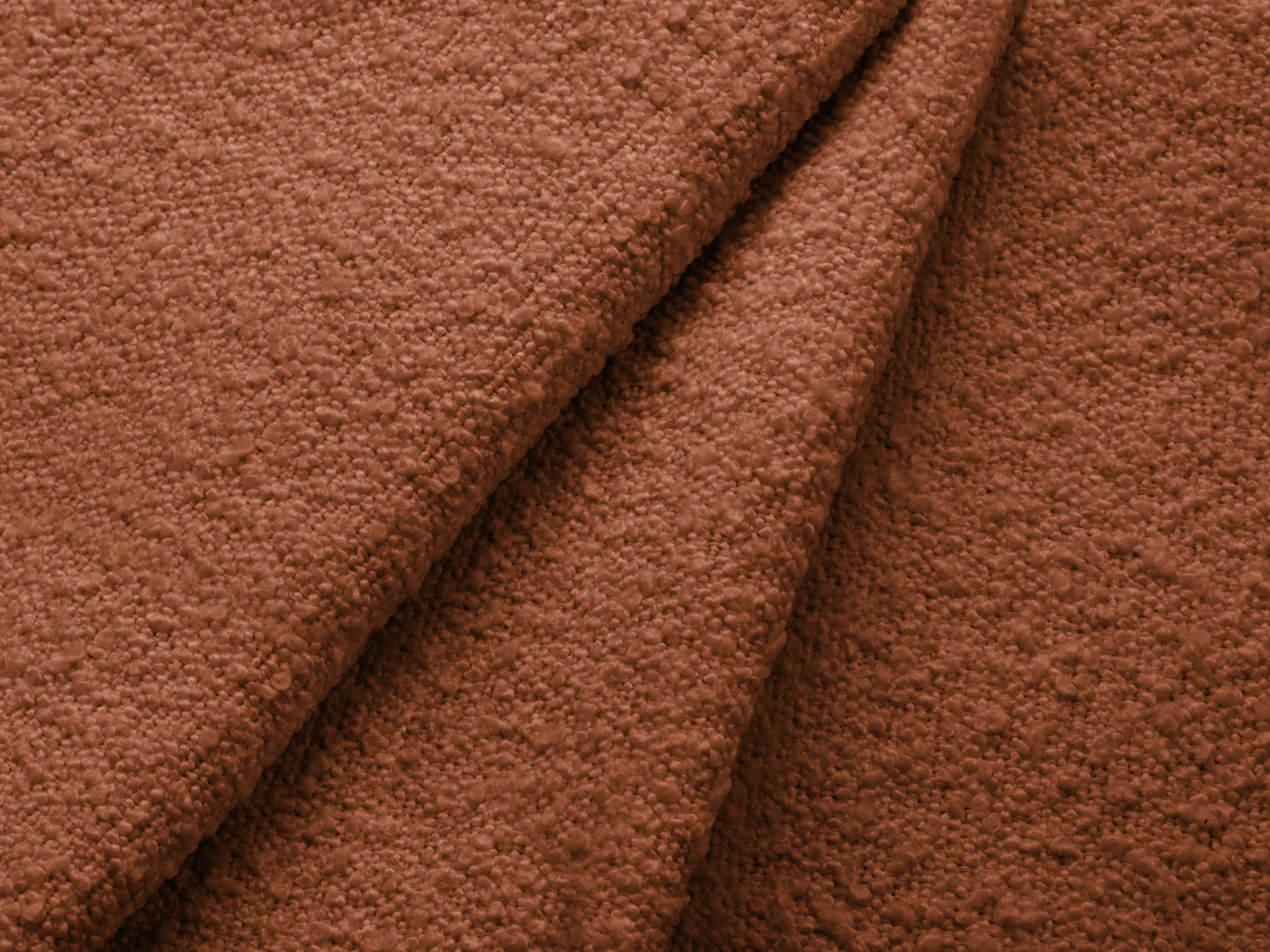 Rectangular pouf KATE terracotta boucle