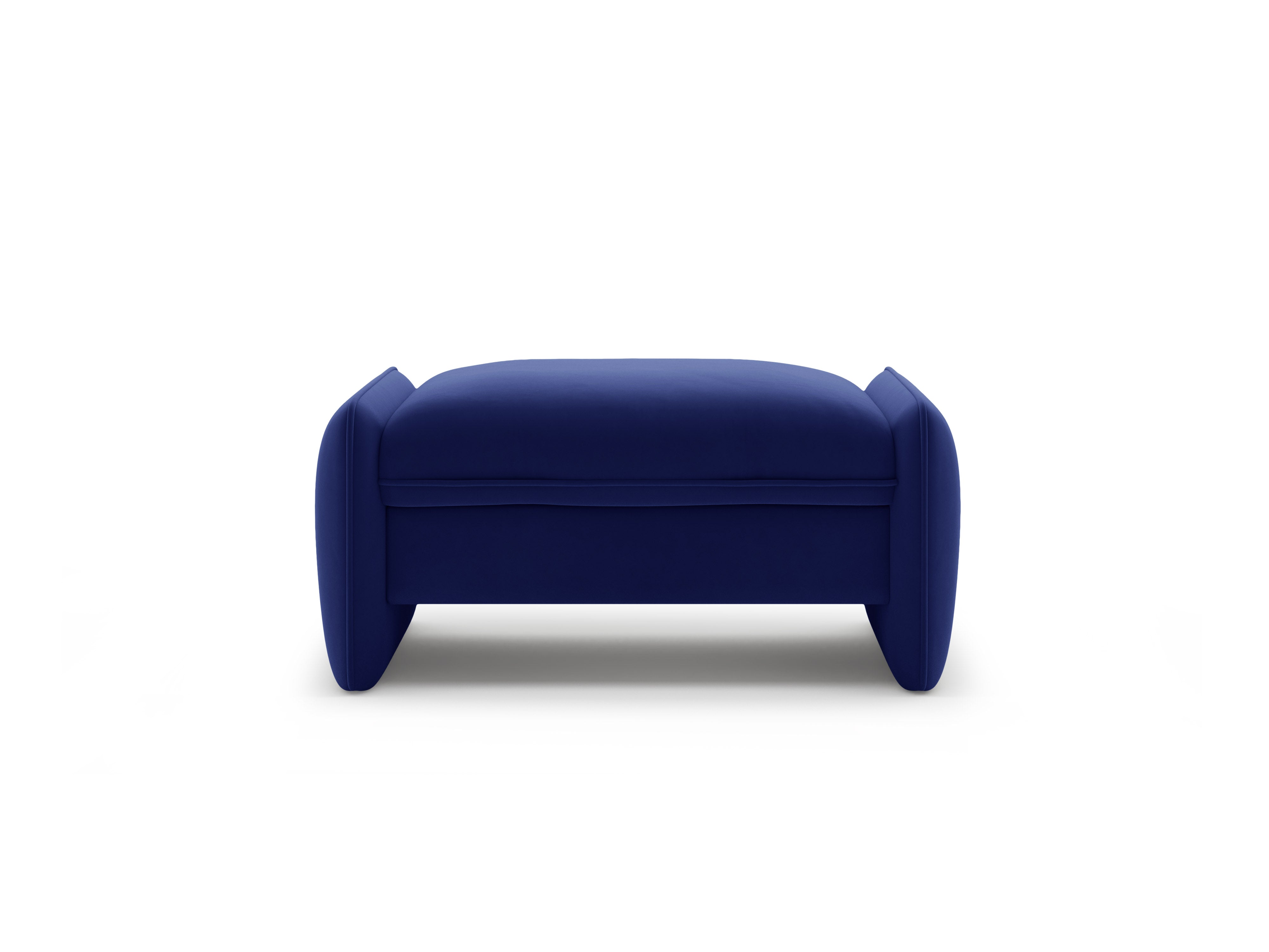 Velvet pouf GEORGIA in cobalt blue
