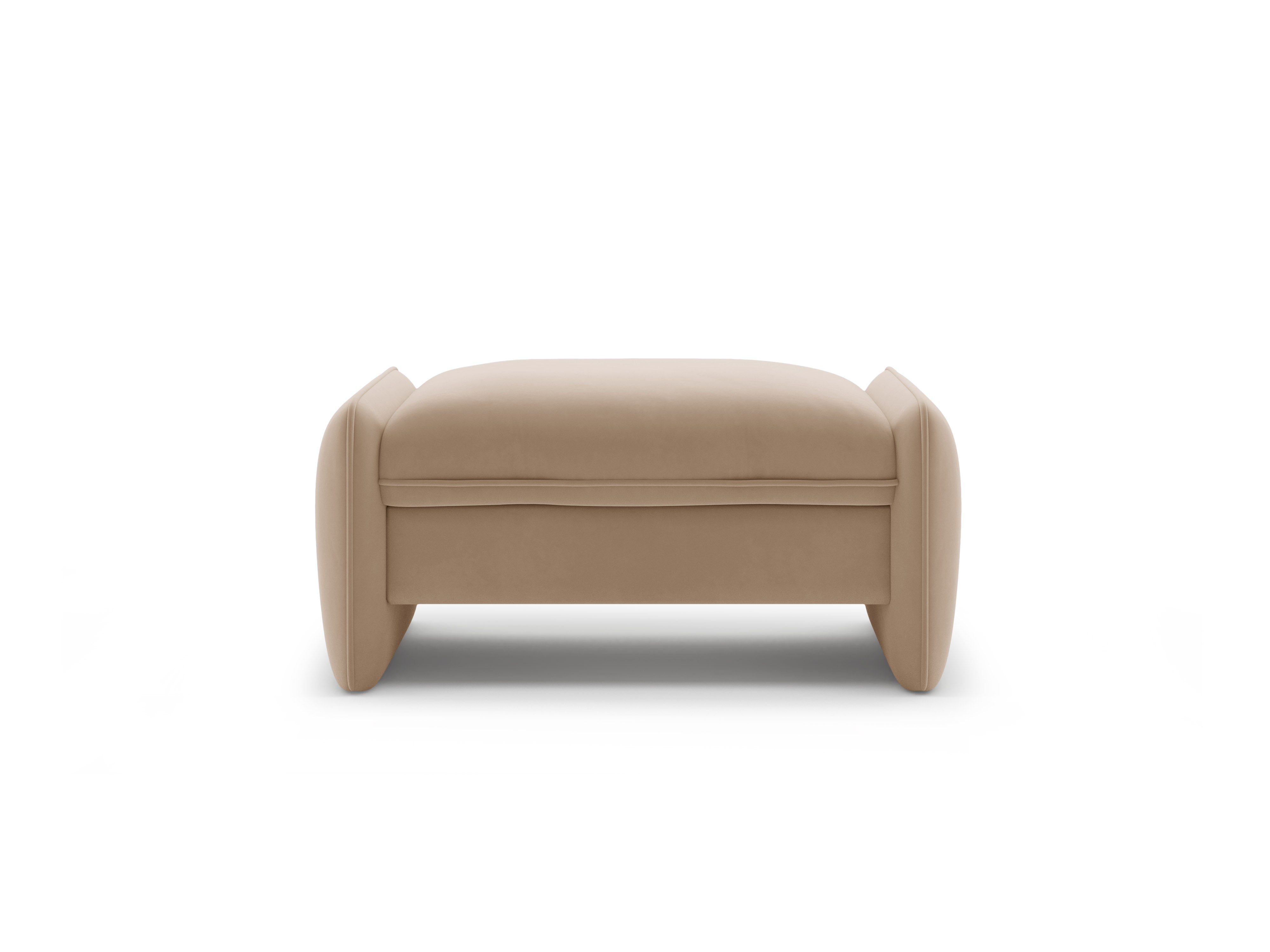 Velvet pouf GEORGIA beige
