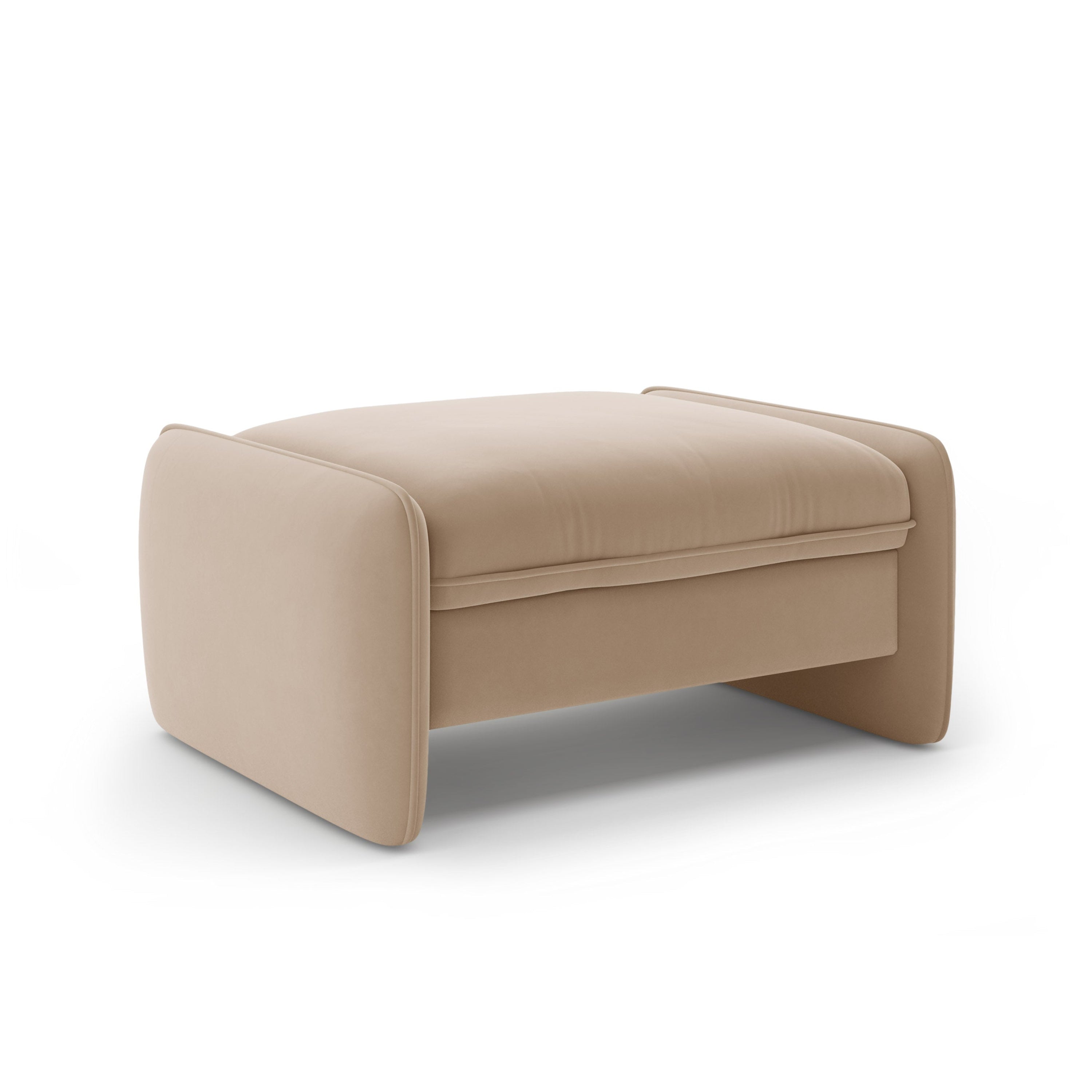 Velvet pouf GEORGIA beige