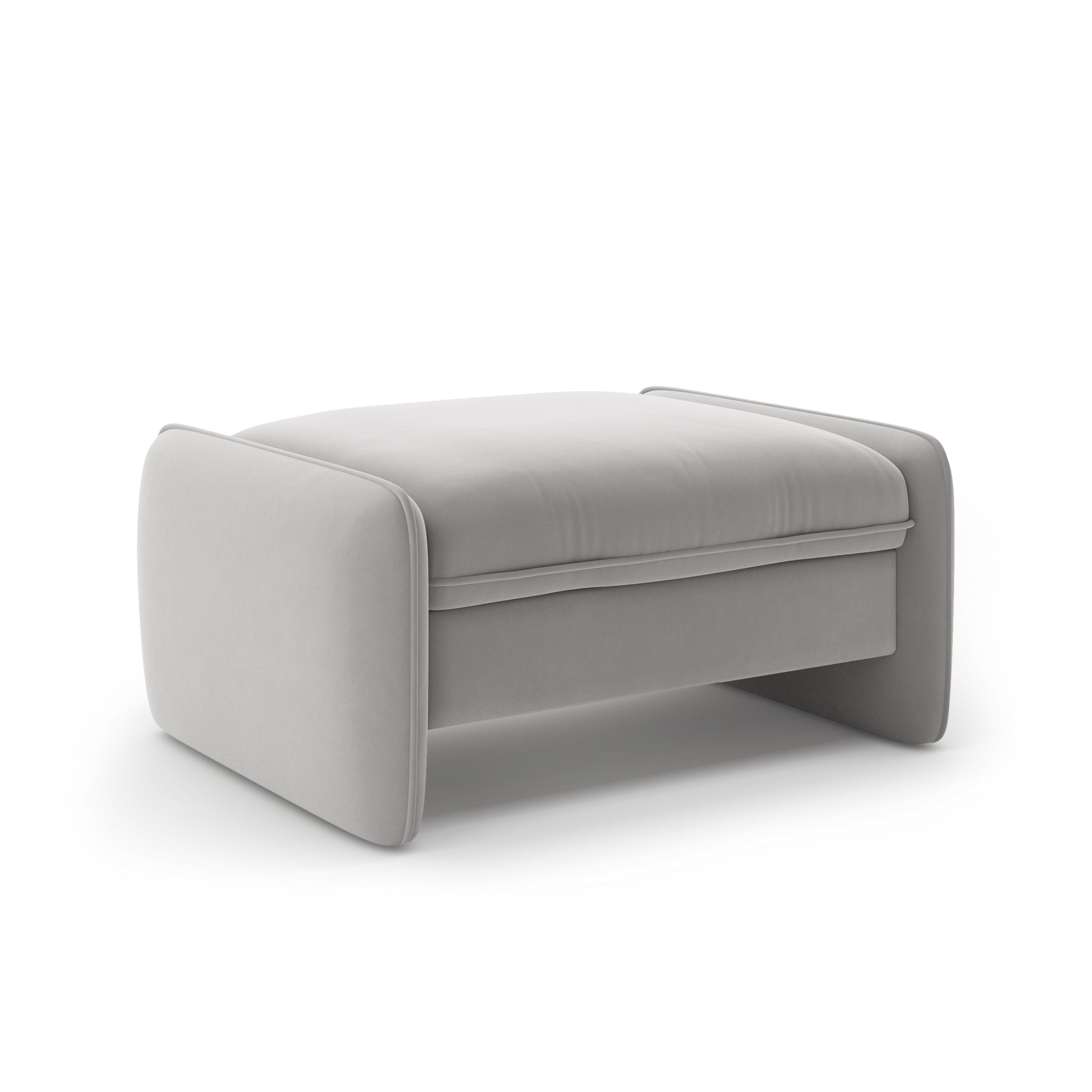 Velvet pouf GEORGIA light gray