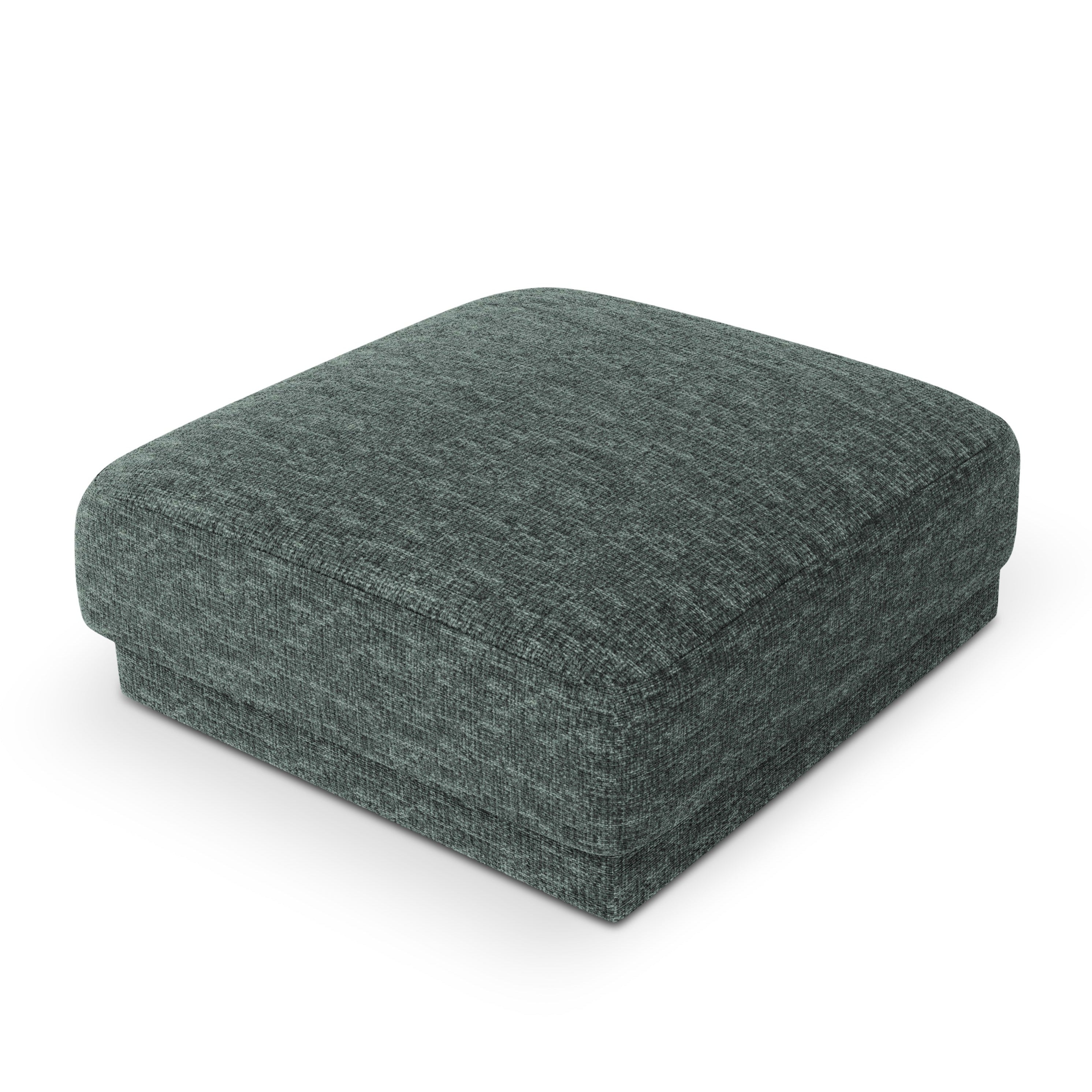 Puf w tkaninie szenilowej MILEY petrol Micadoni    Eye on Design