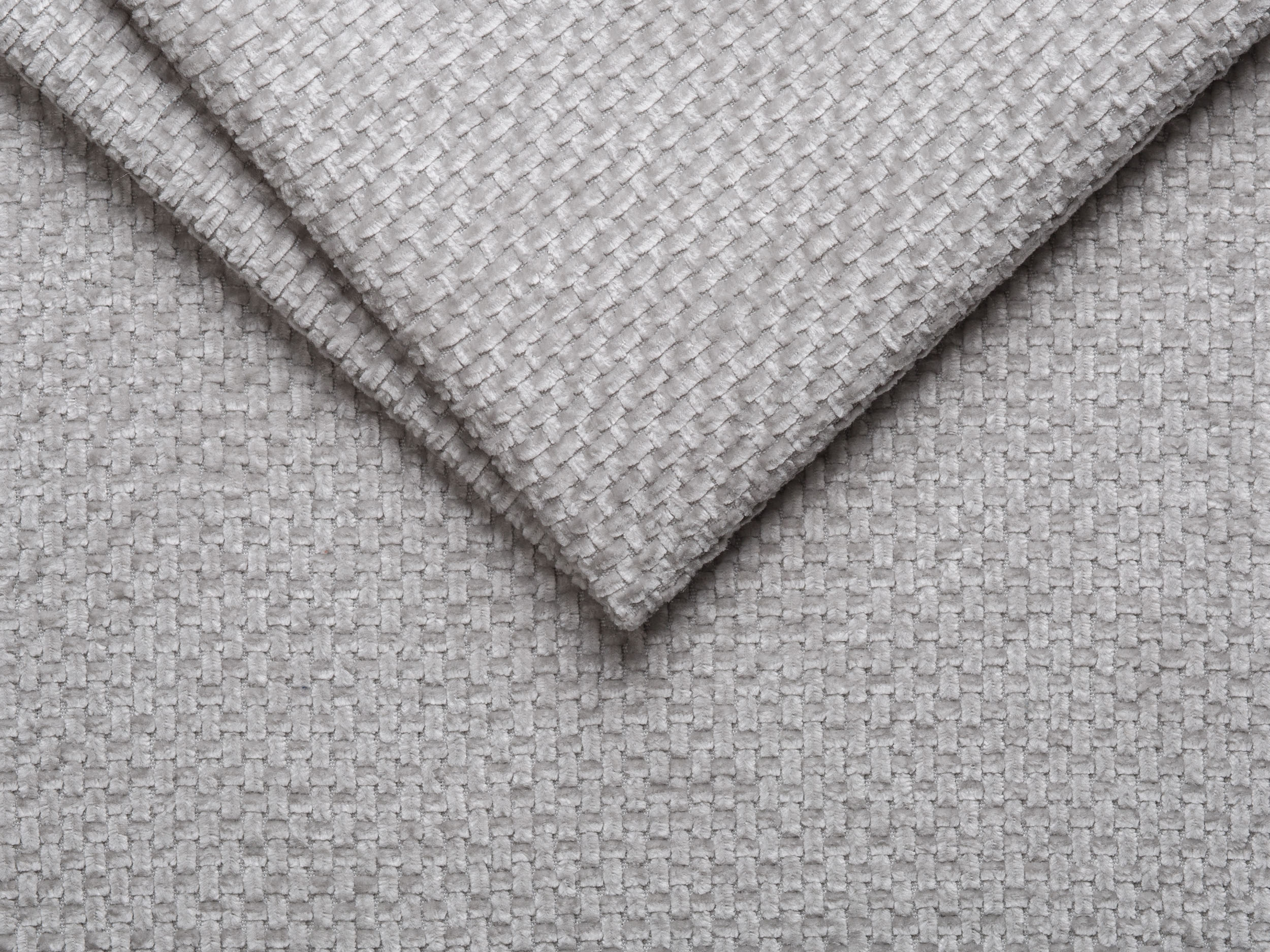 MILEY Silver Chenille Pouf