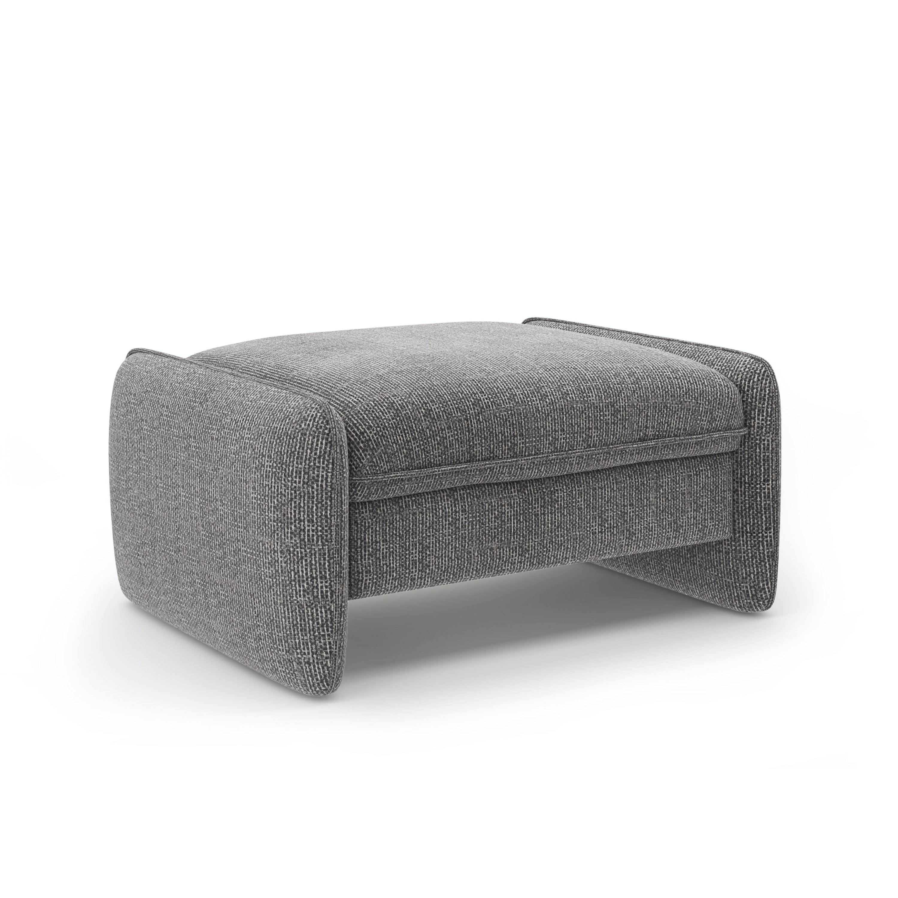 GEORGIA pouf in dark gray chenille