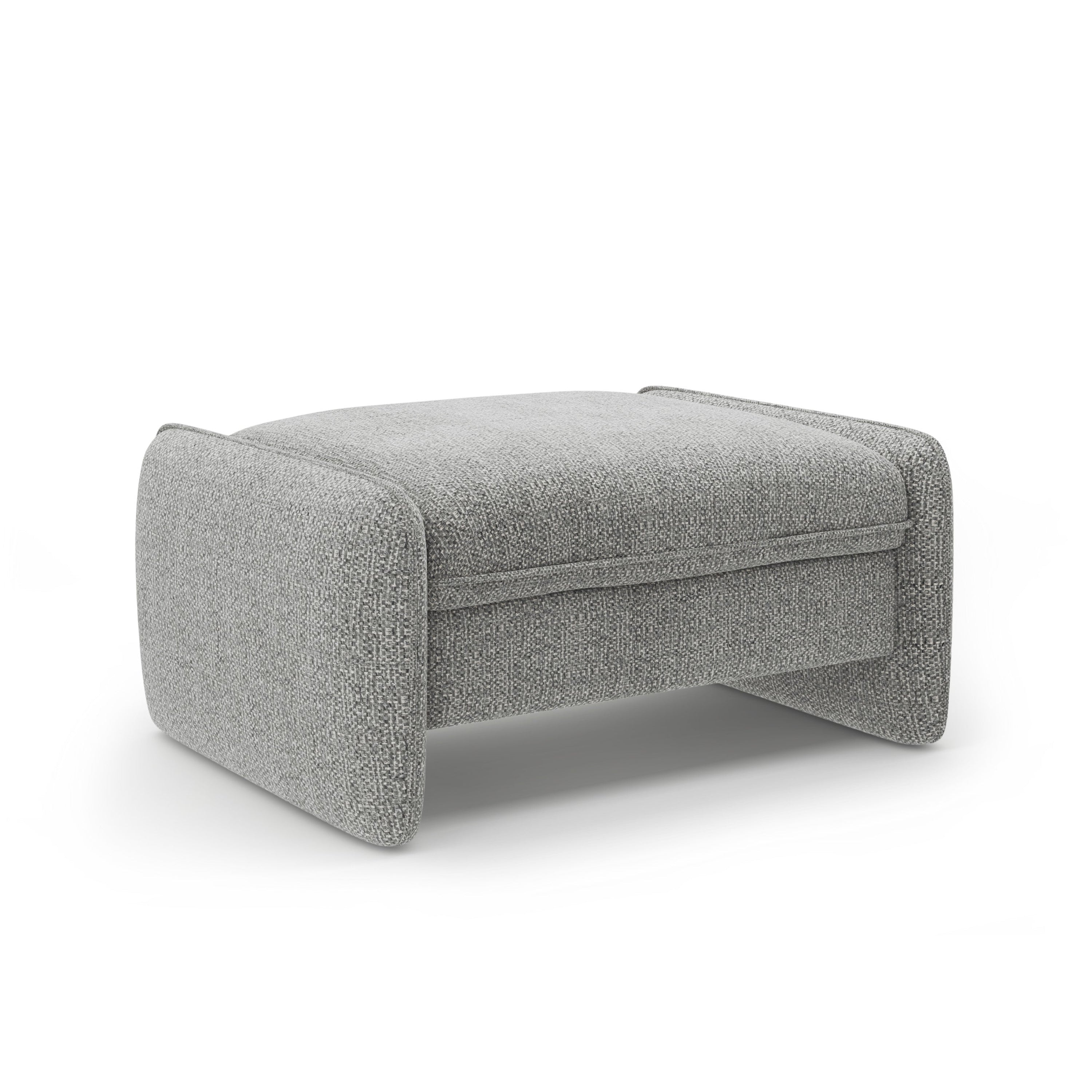 GEORGIA pouf in gray chenille