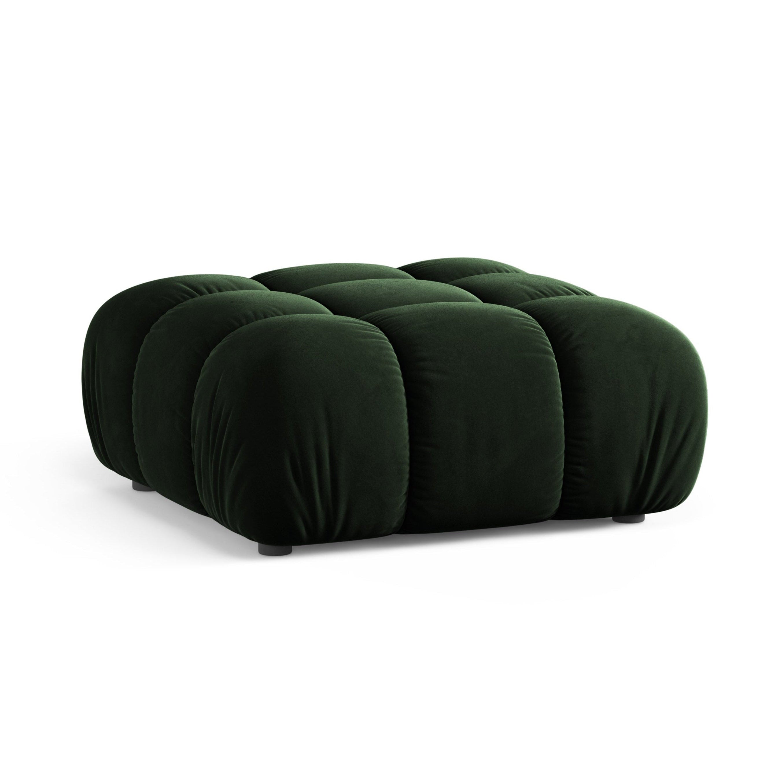 Bellis Pouf / Module in Bottle Green Velvet