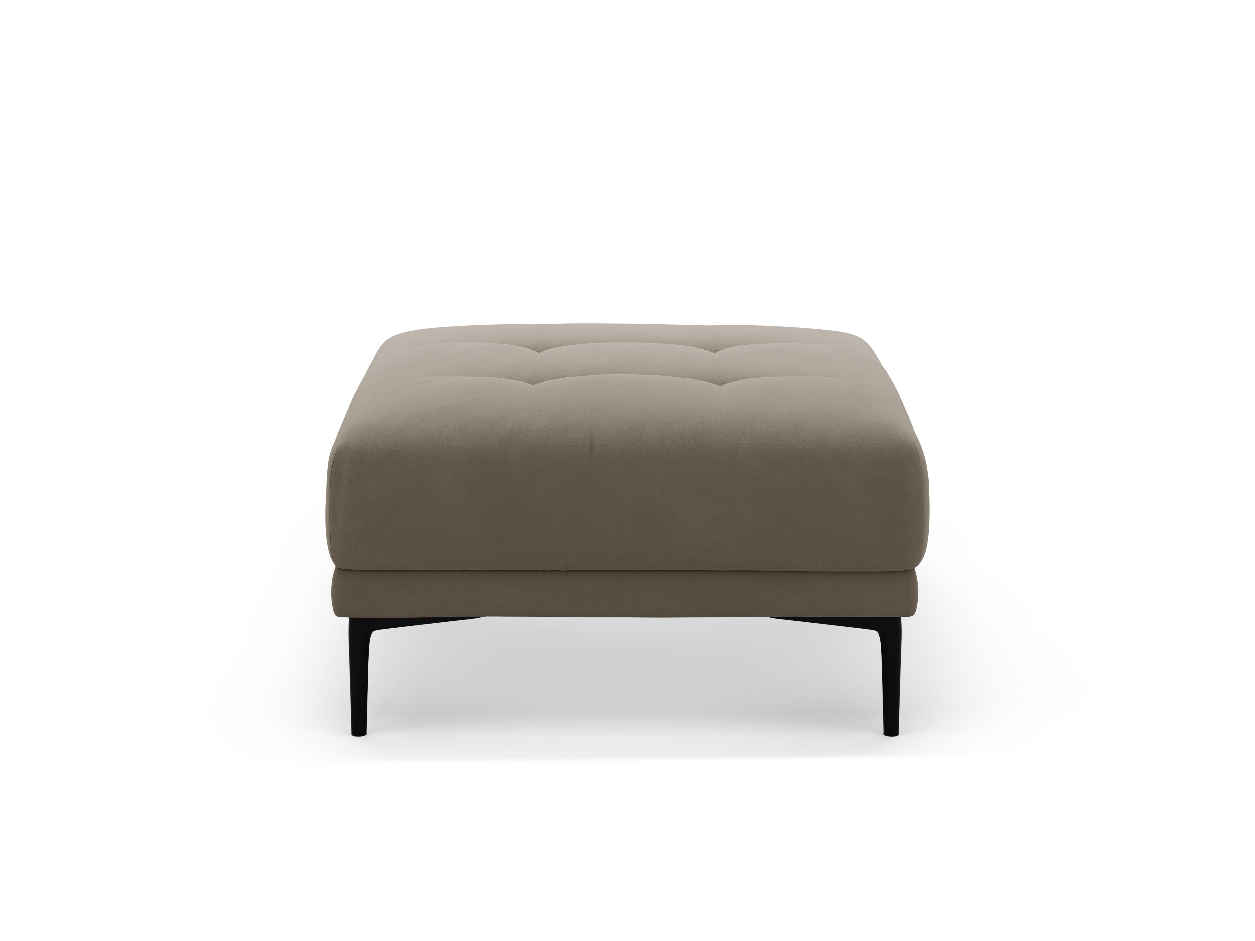 Square Velvet Pouf BEMY Gray-Brown
