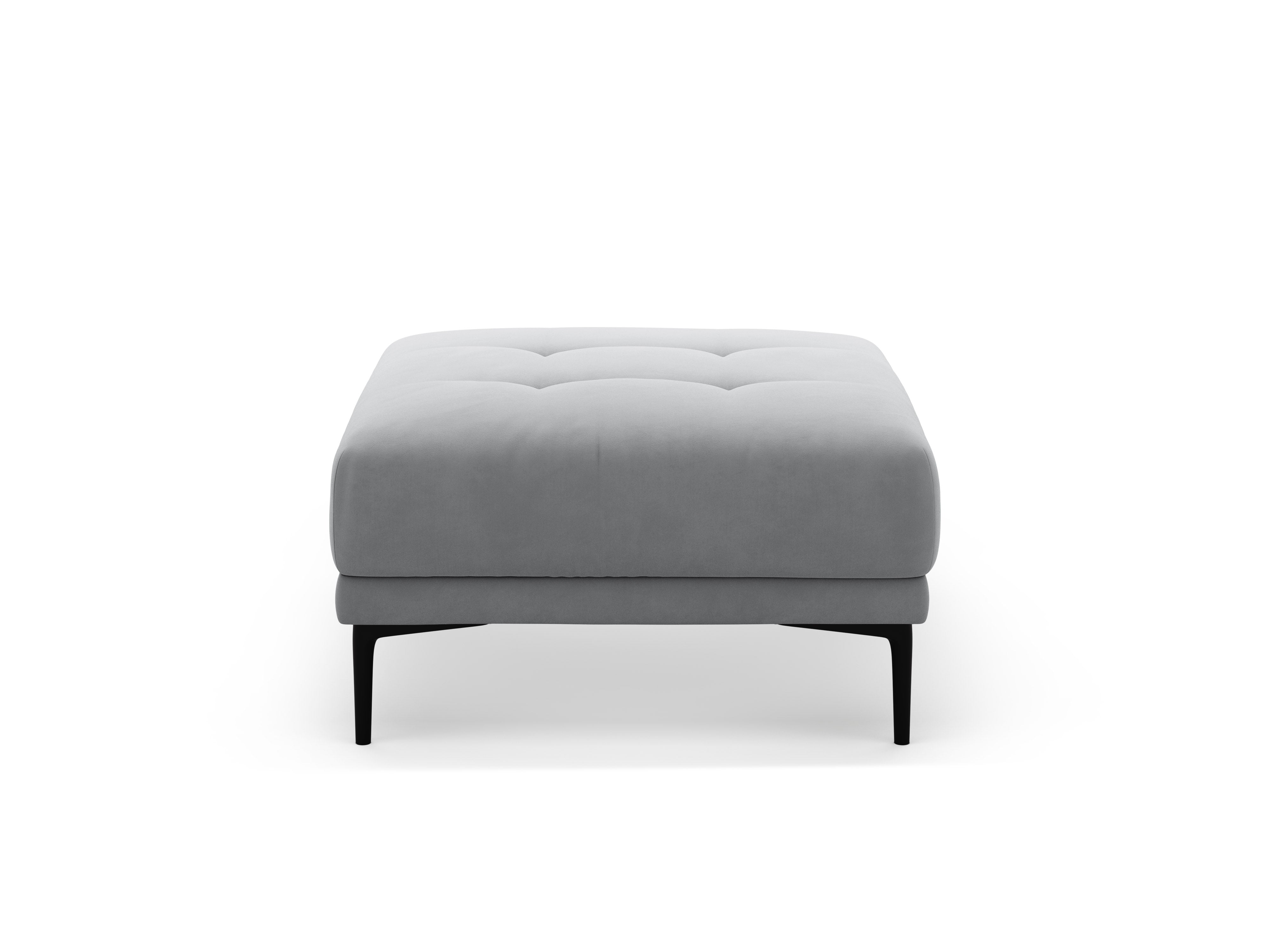 Gray Velvet Square Pouf BEMY