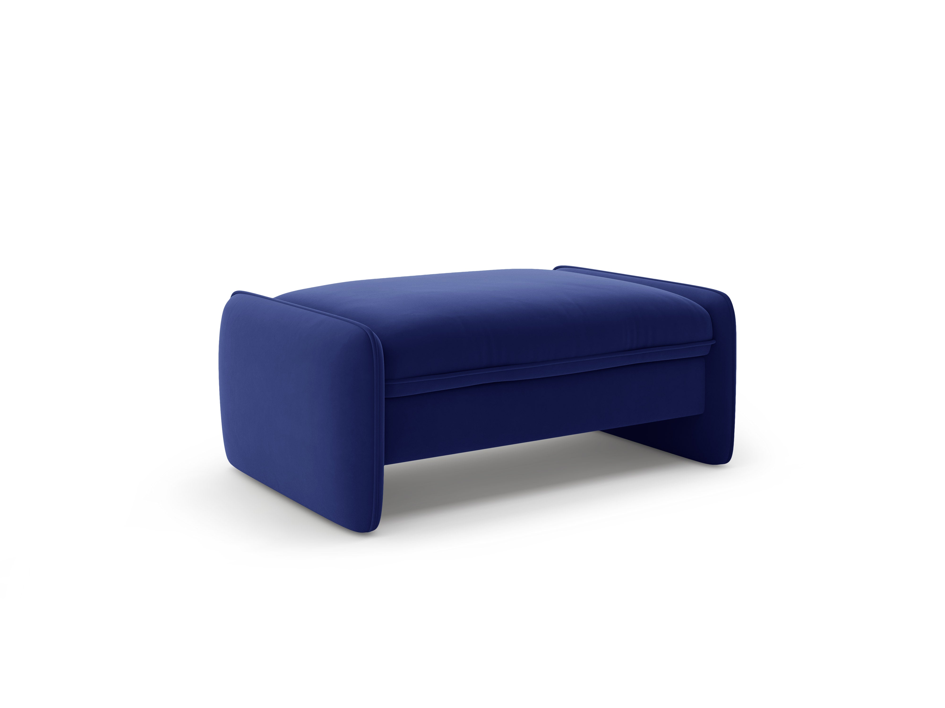 Velvet pouf GEORGIA in cobalt blue