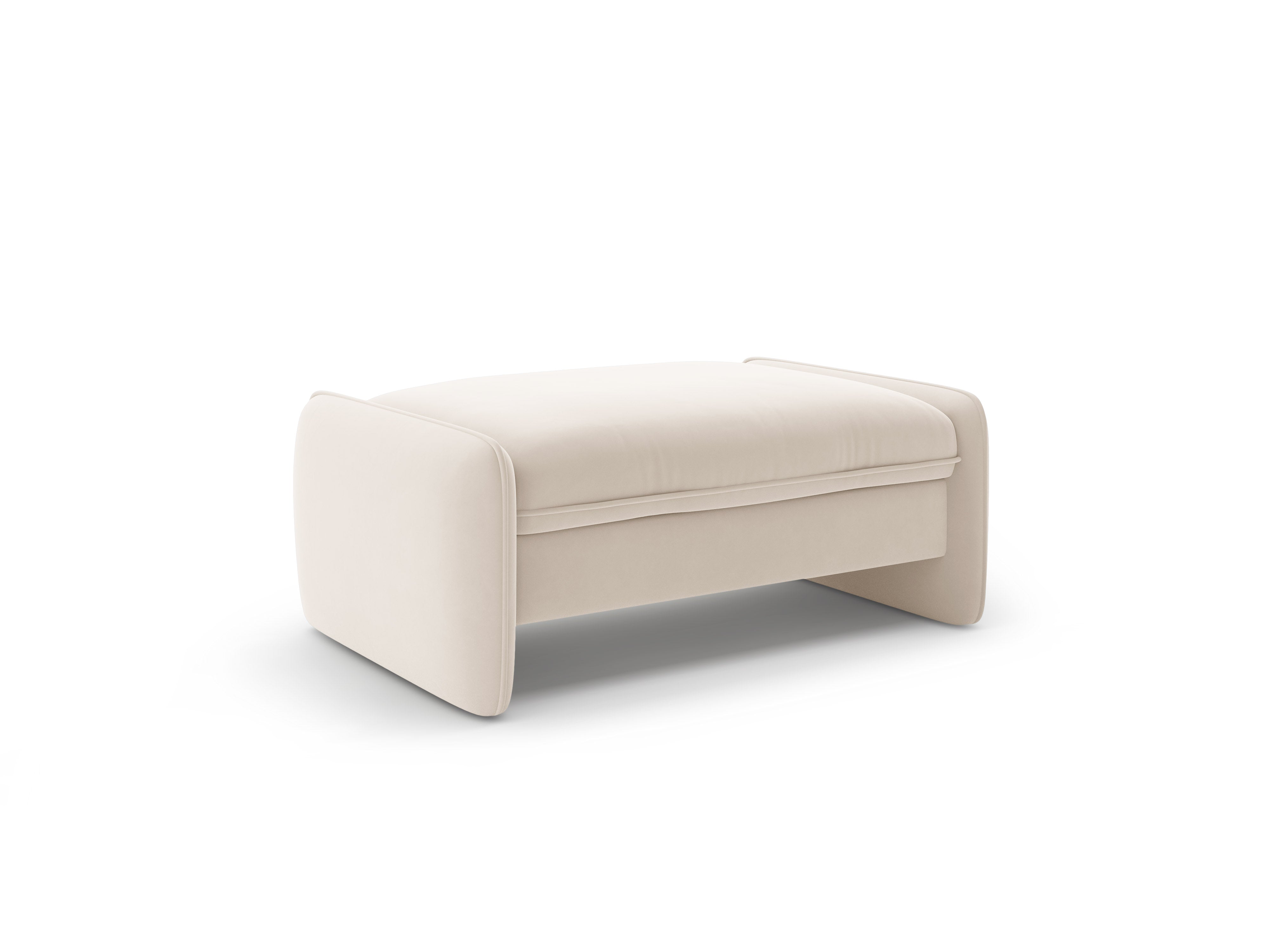 Velvet pouf GEORGIA light beige
