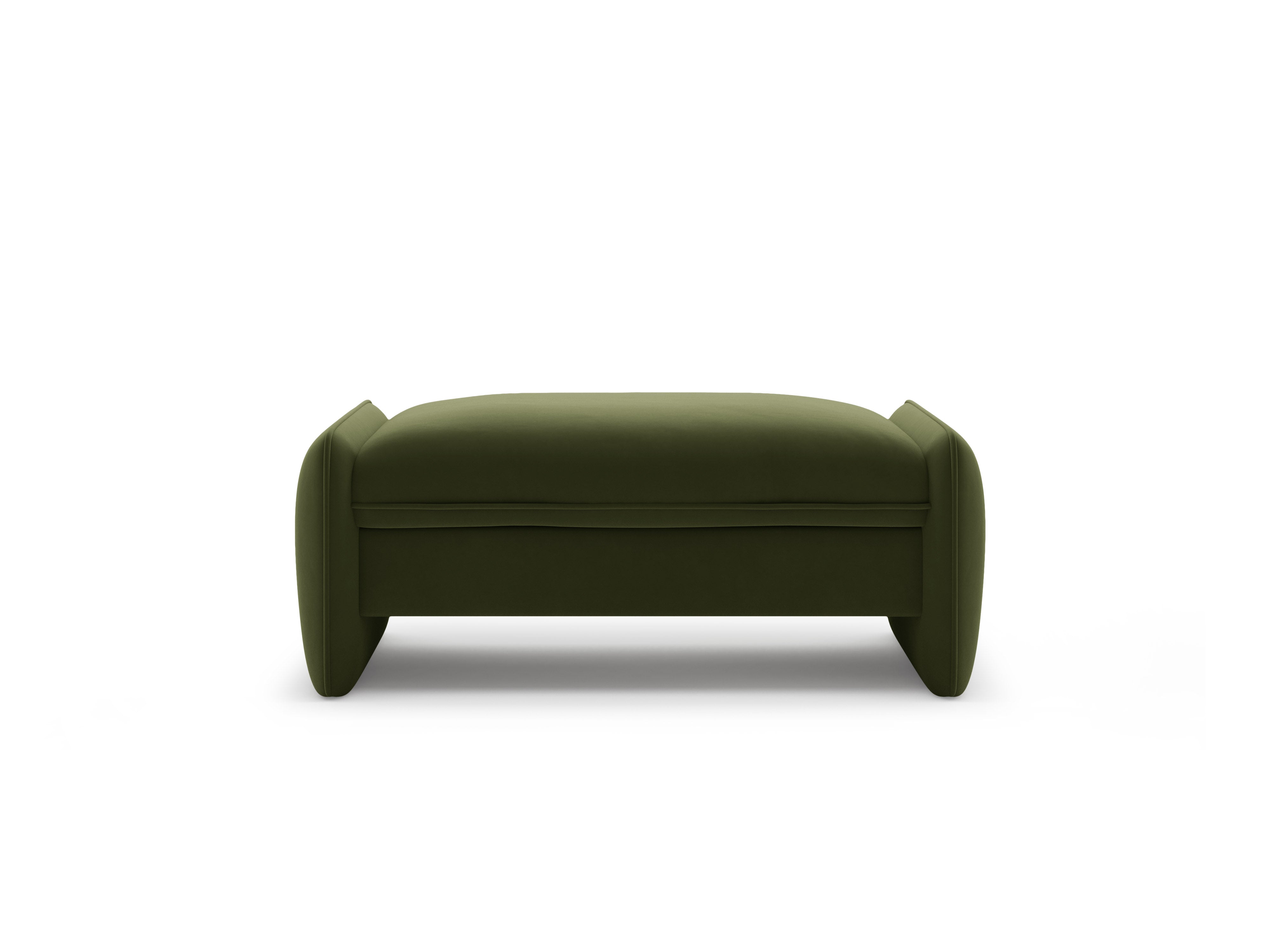Velvet pouf GEORGIA military green