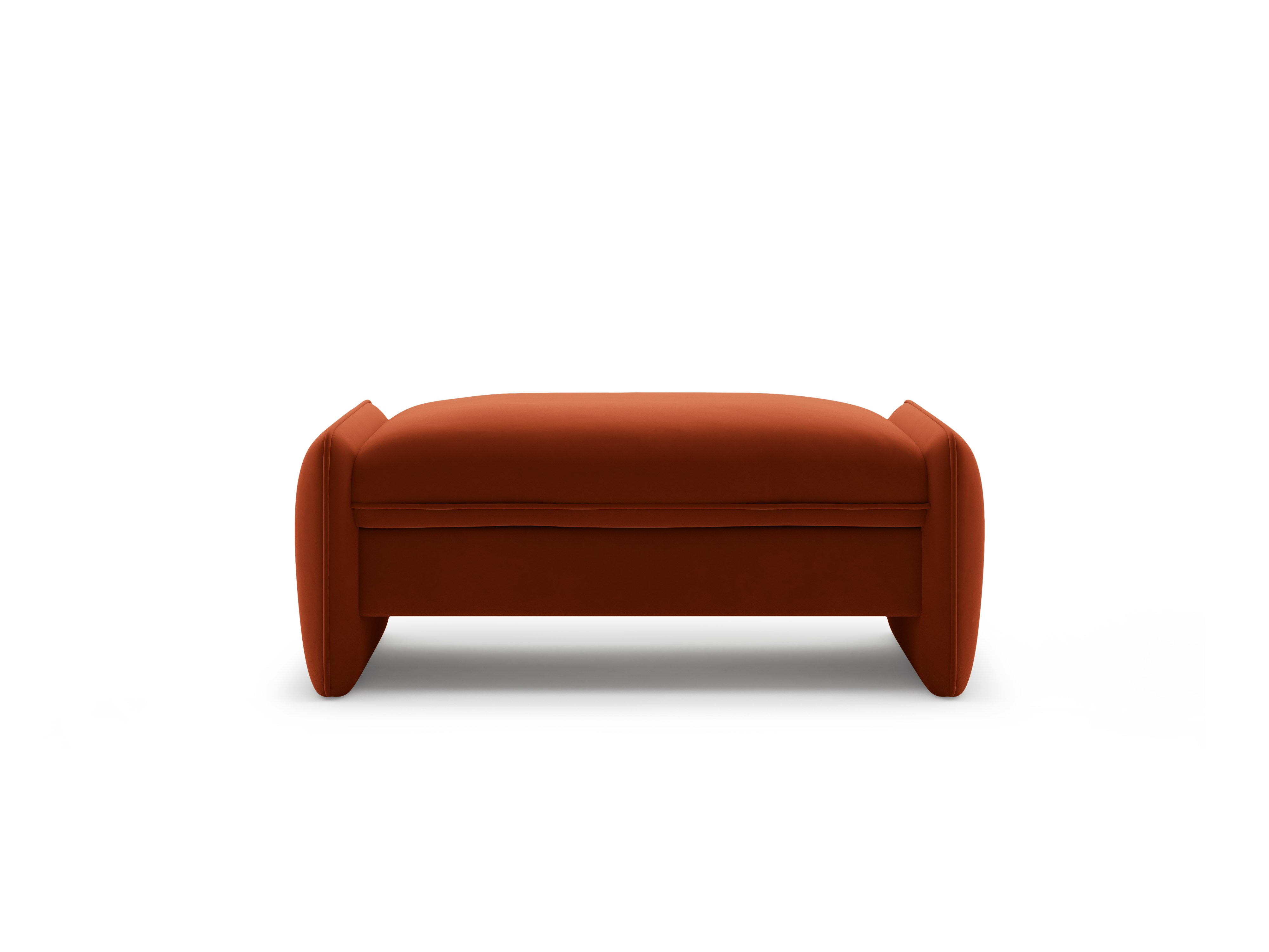 Velvet pouf GEORGIA in chestnut brown
