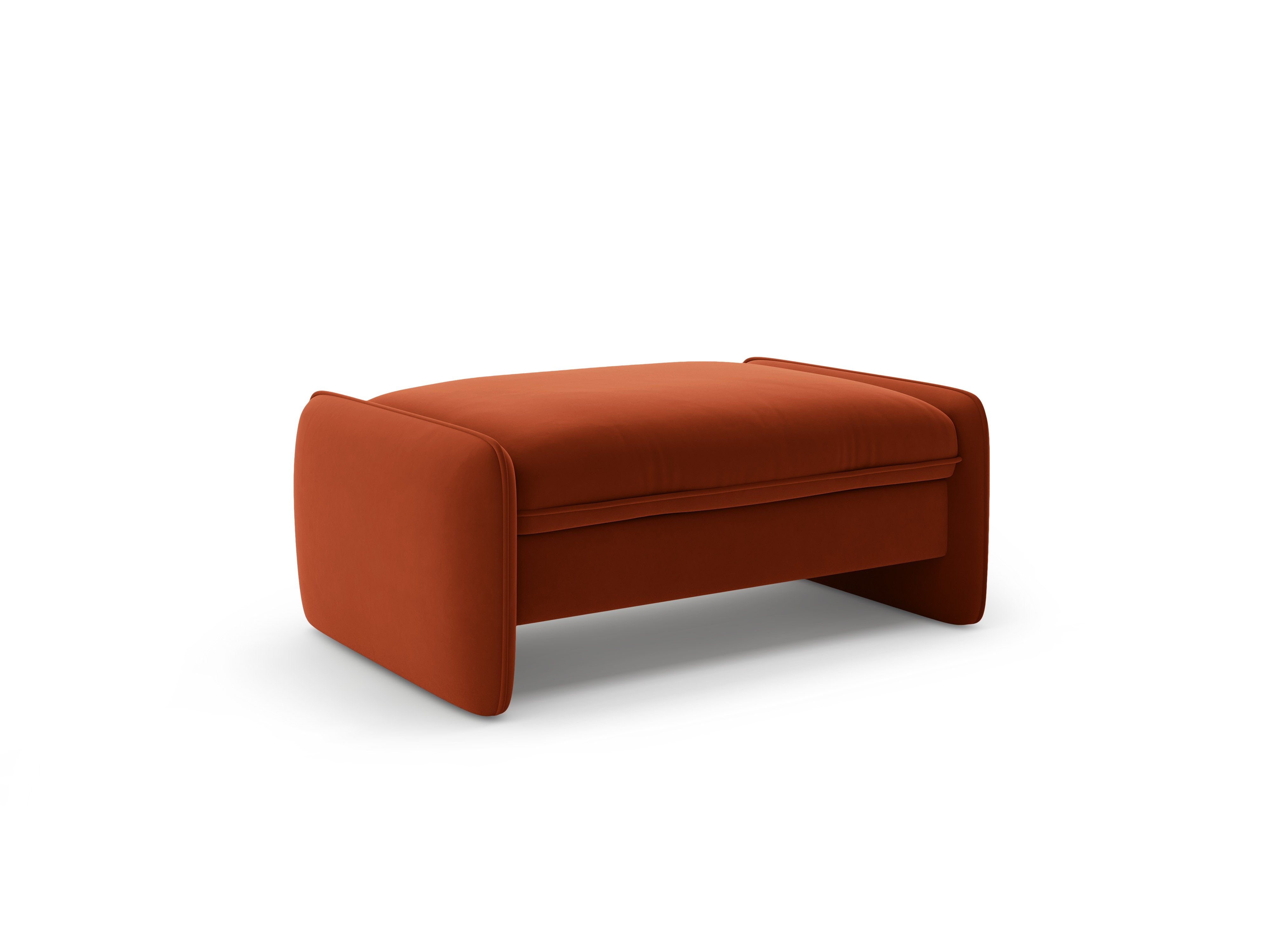 Velvet pouf GEORGIA in chestnut brown