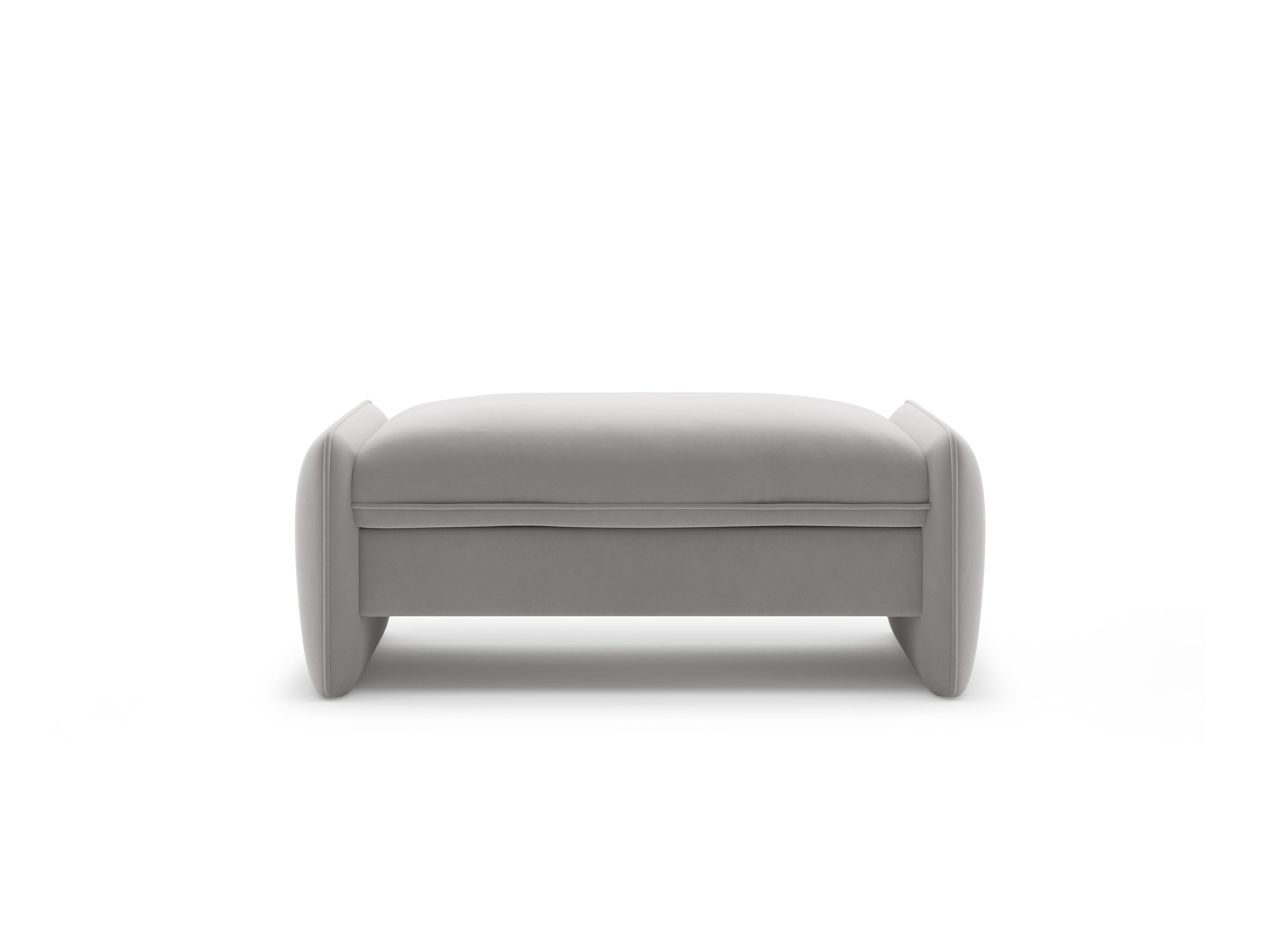 Velvet pouf GEORGIA light gray